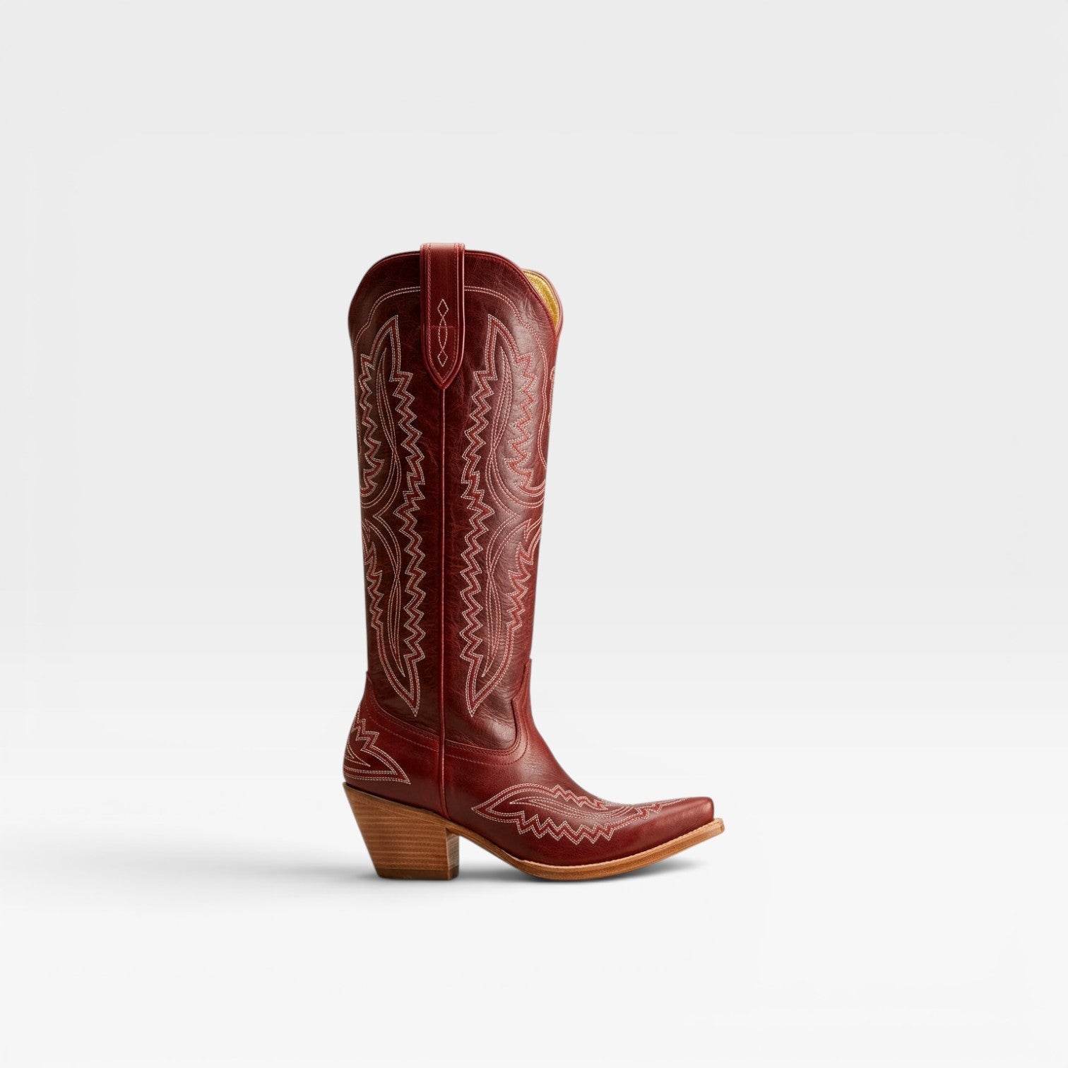 Tall Cowboy Boots, Embroidered Knee High Western Heel