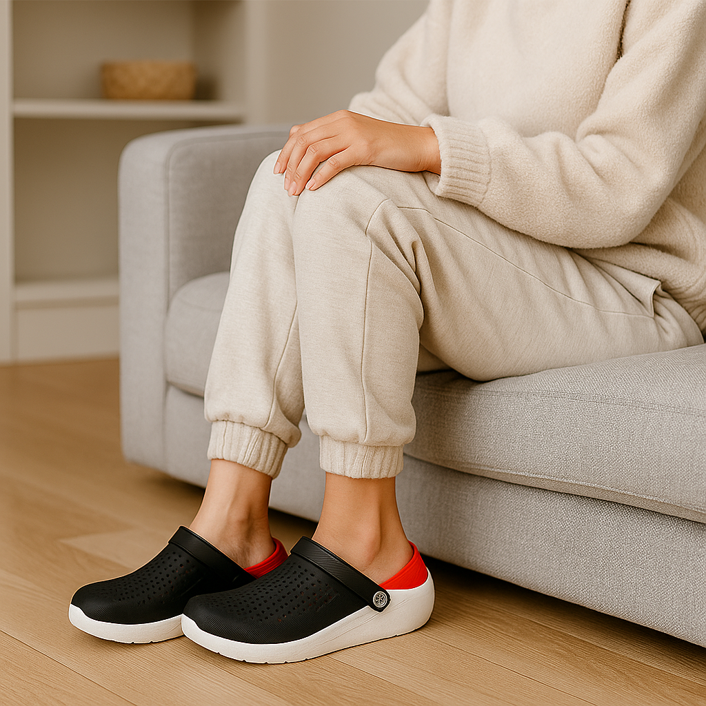 Ventilated Clog Sandals, Cushioned Adjustable Ankle Strap