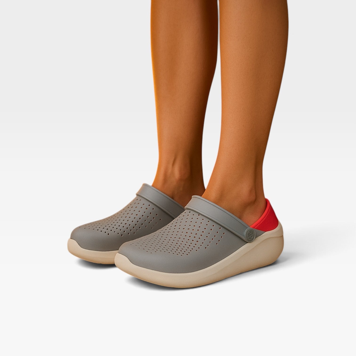 Ventilated Clog Sandals, Cushioned Adjustable Ankle Strap
