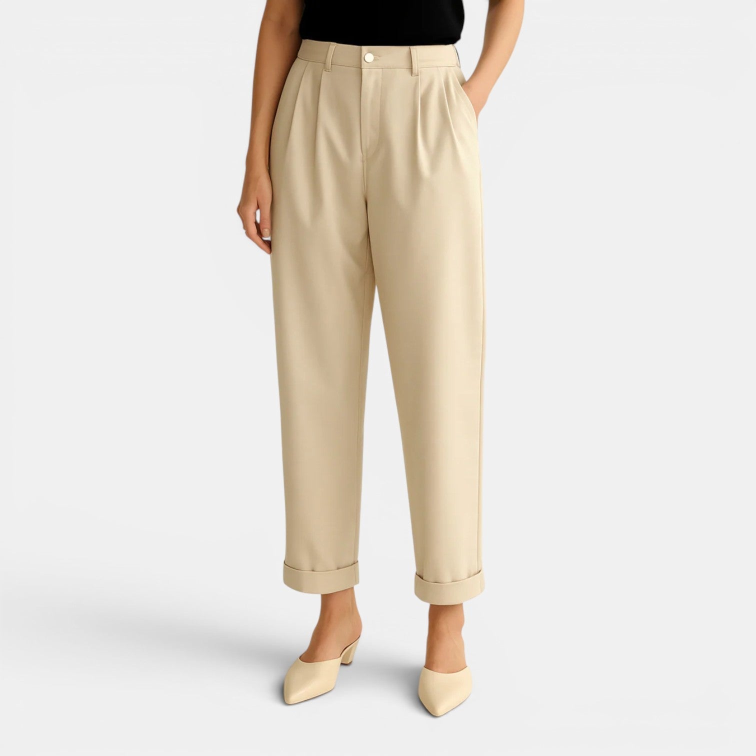 High Waist Linen Pants, Breathable Straight Leg Fit