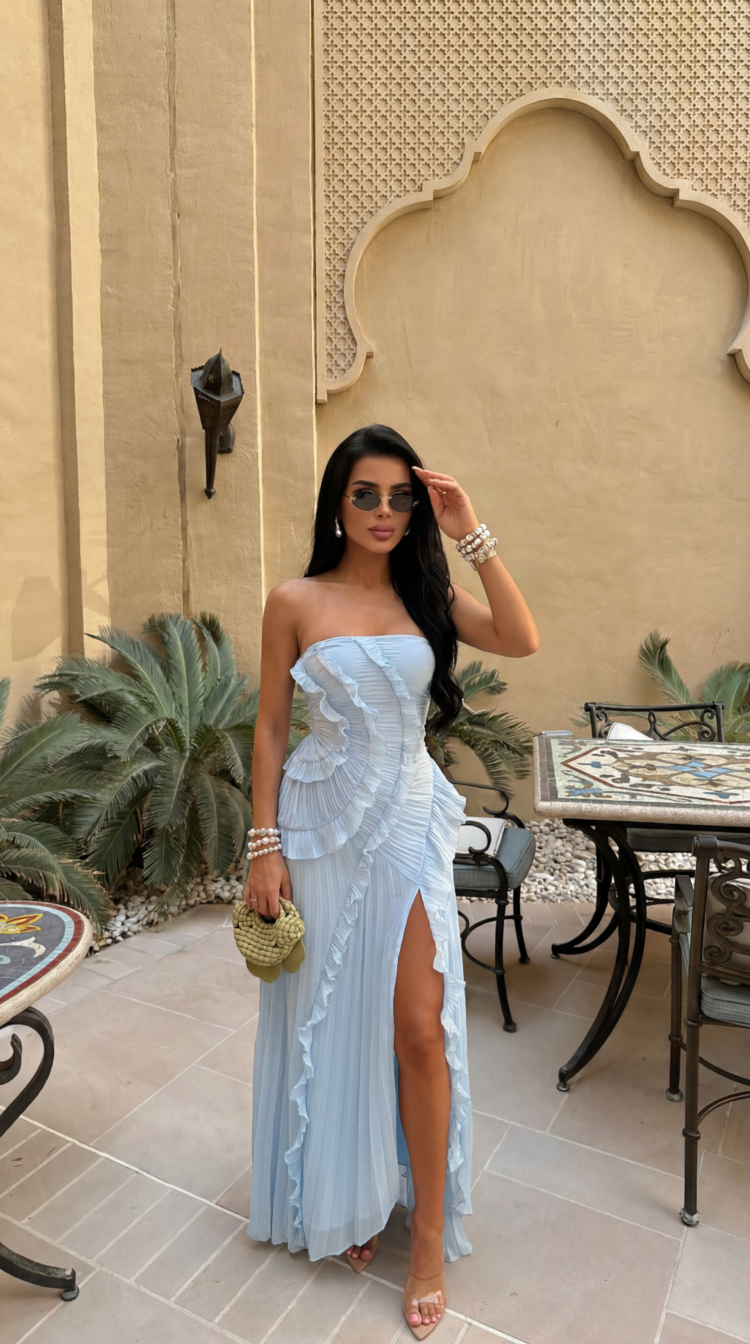 Scarlett Ruffled Bustier Maxi Dress