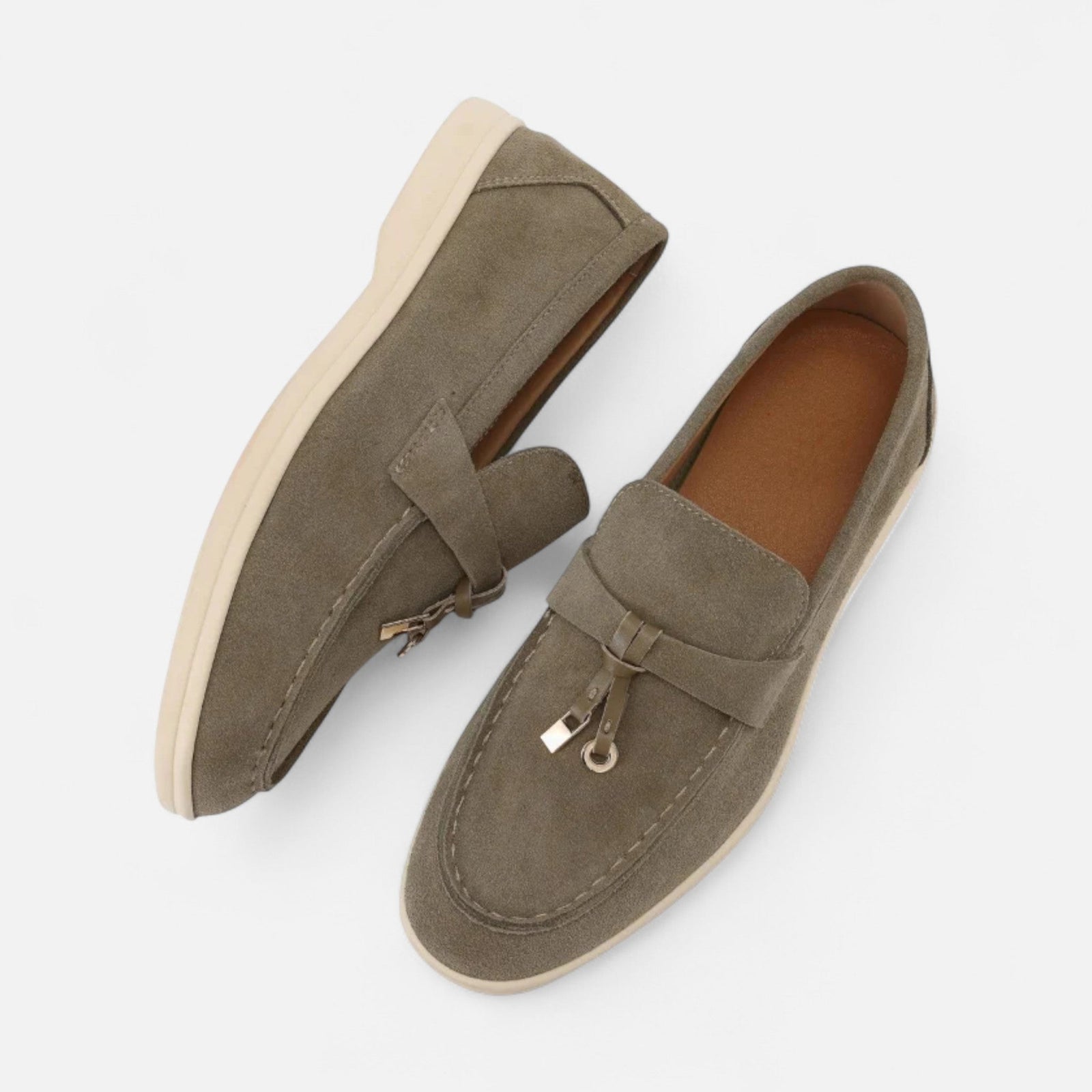 Suede Loafers with Cushioned Insole, Slip-On Shoes