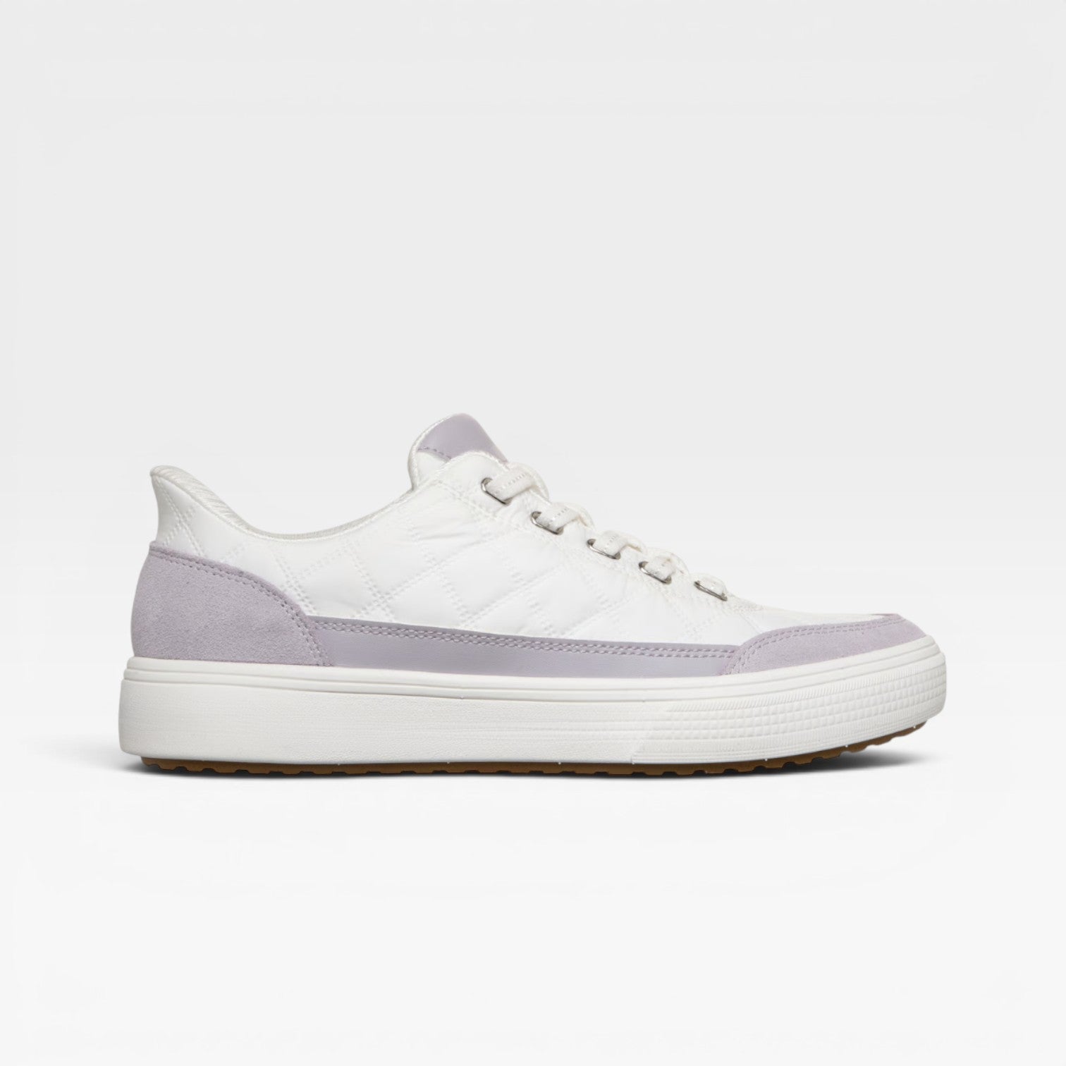 Quilted Puffer Sneakers, Cushioned Suede Trim Trainers