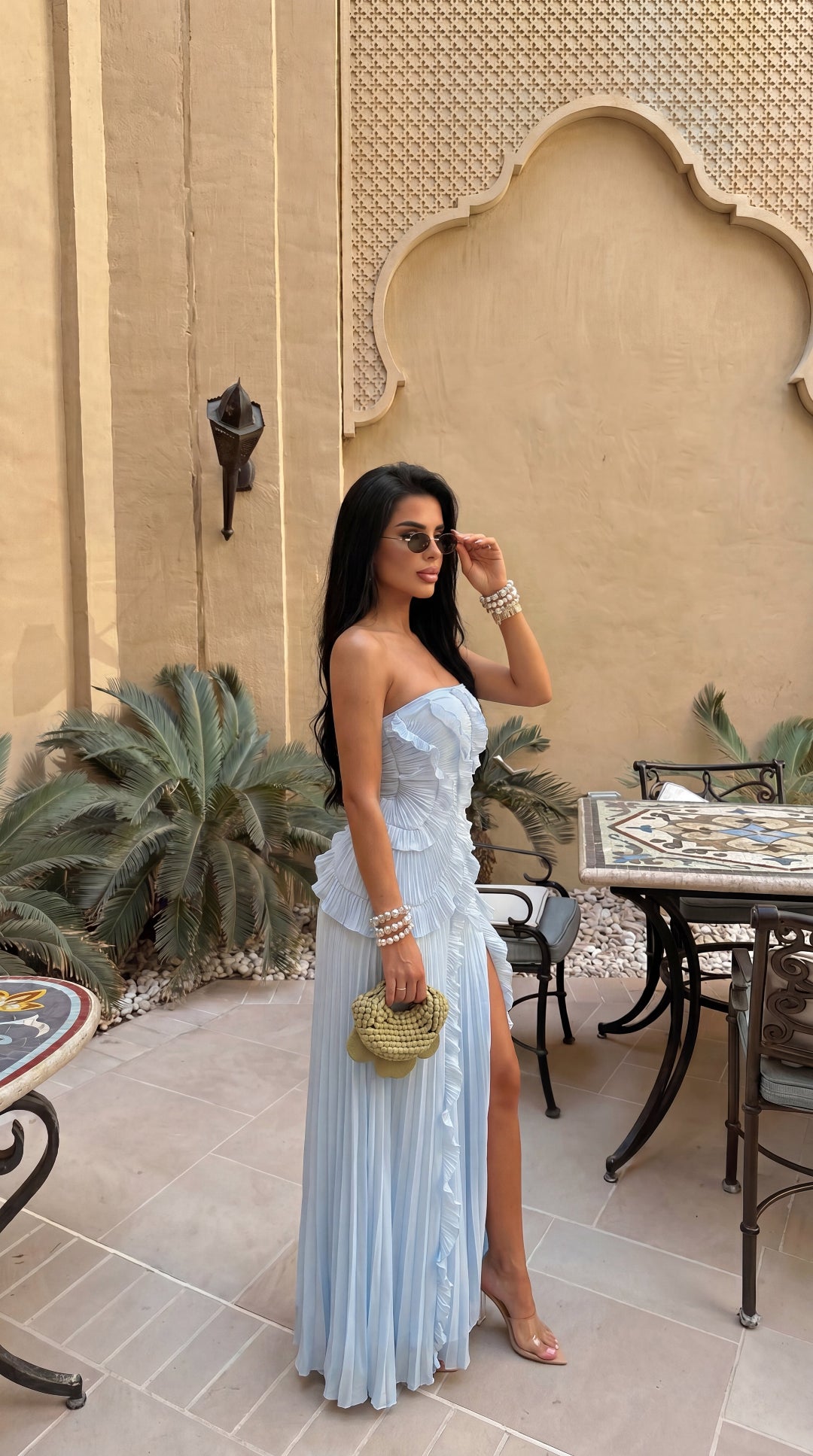 Scarlett Ruffled Bustier Maxi Dress