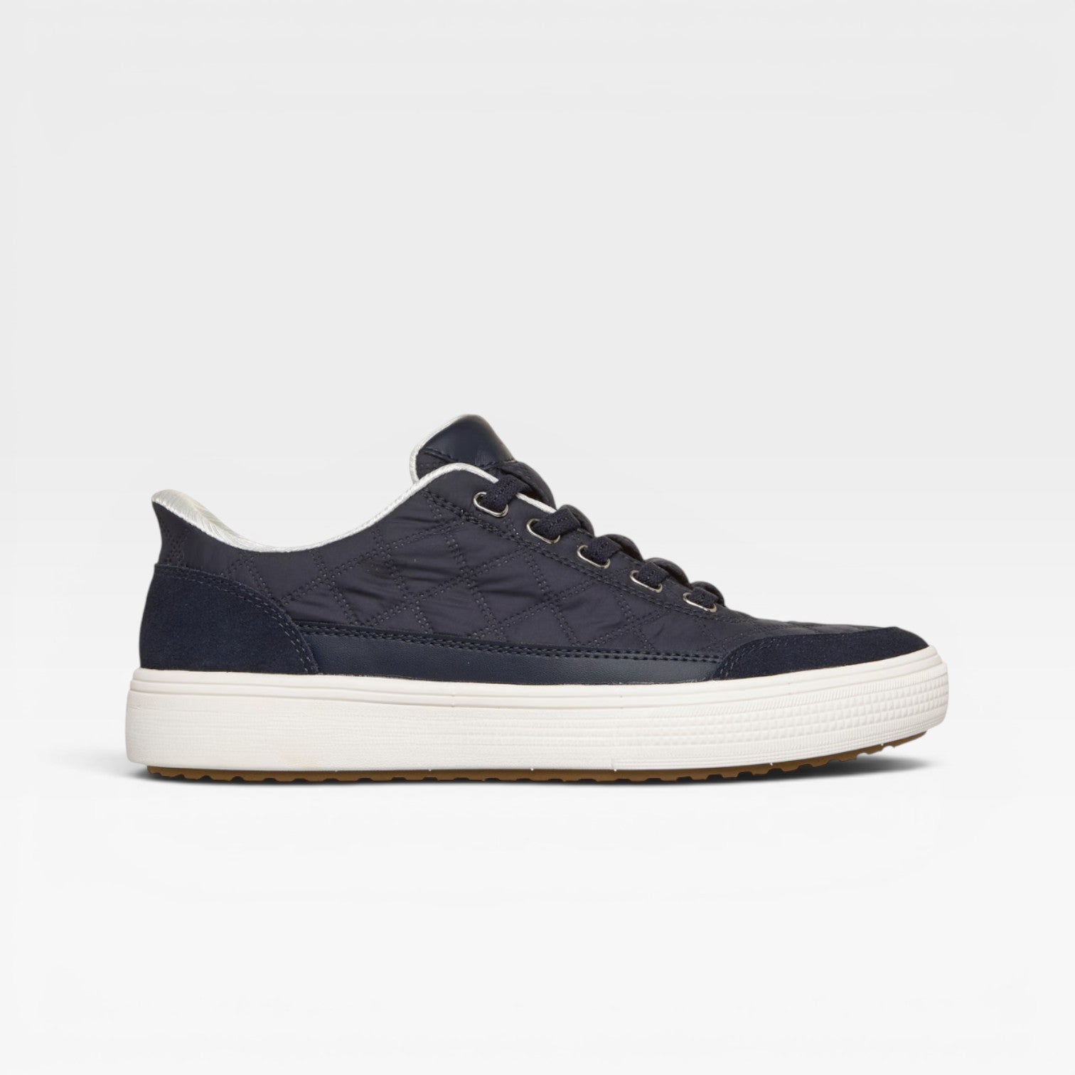 Quilted Puffer Sneakers, Cushioned Suede Trim Trainers