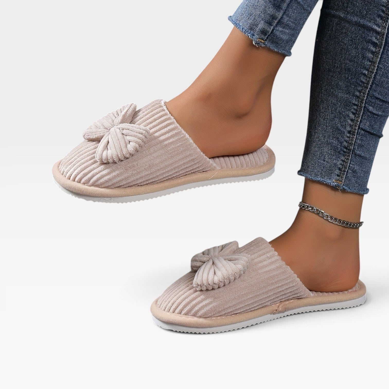 Fleece Lined House Slippers, Cushioned Slip On Shoe