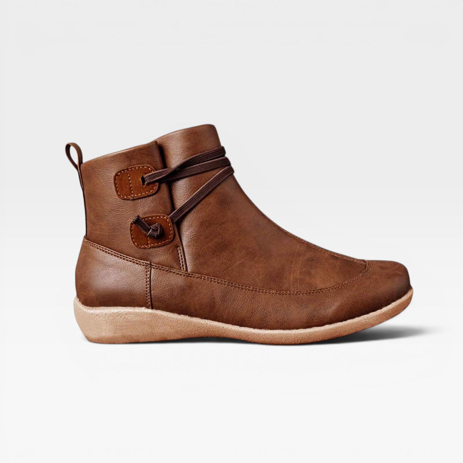 Waterproof Ankle Boots, Toggle Strap Cushioned Wedge
