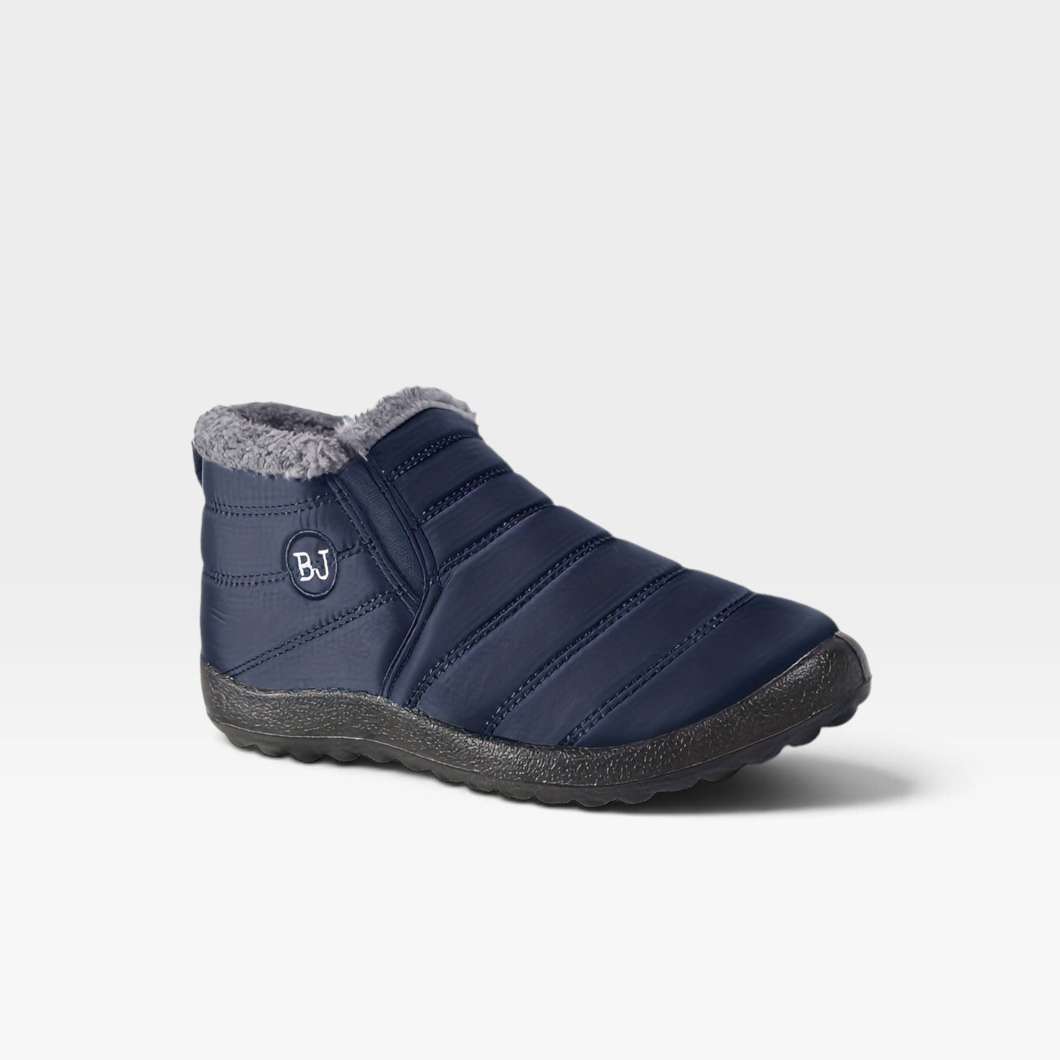 Quilted Fur Lined Snow Boots, Water Resistant Sole