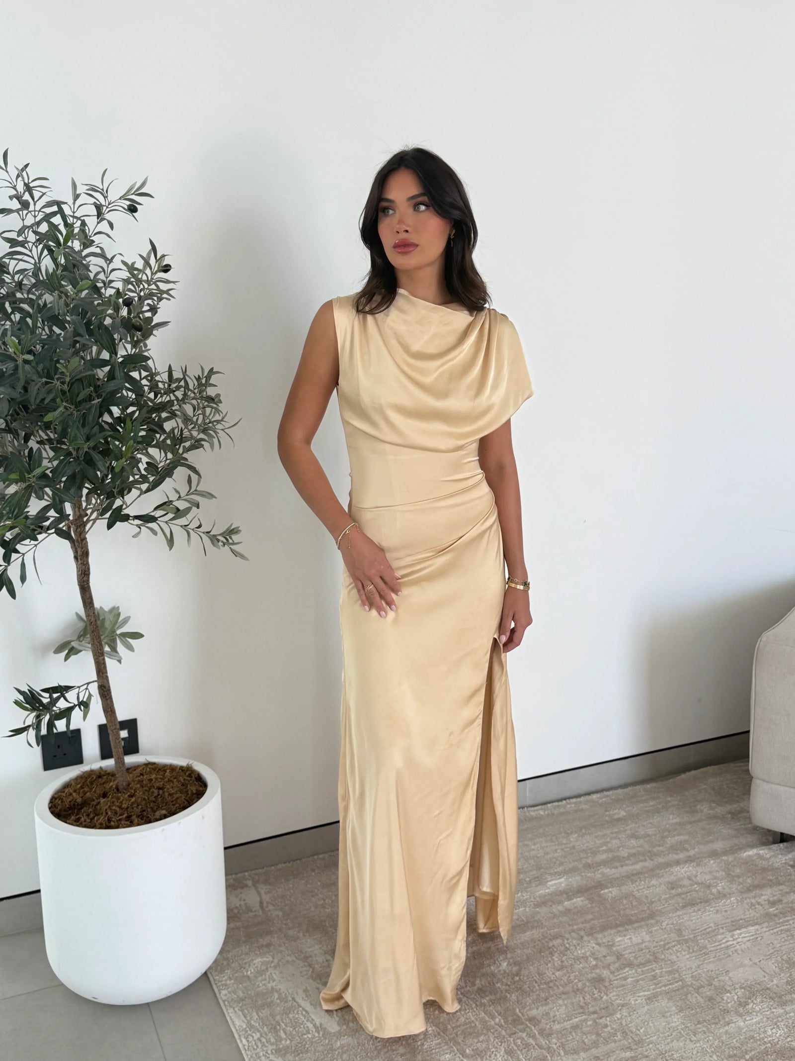 Athena Satin Maxi Dress