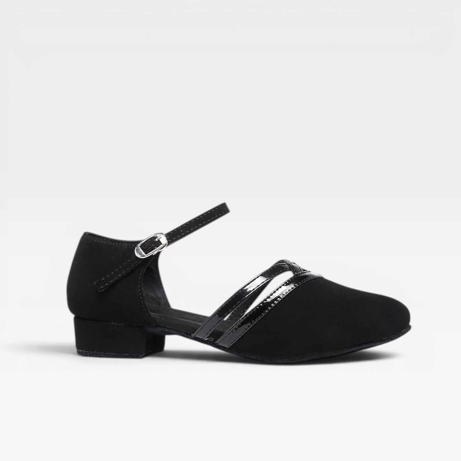 Strappy Block Heel Pumps, Low Heel Black Dress Shoes