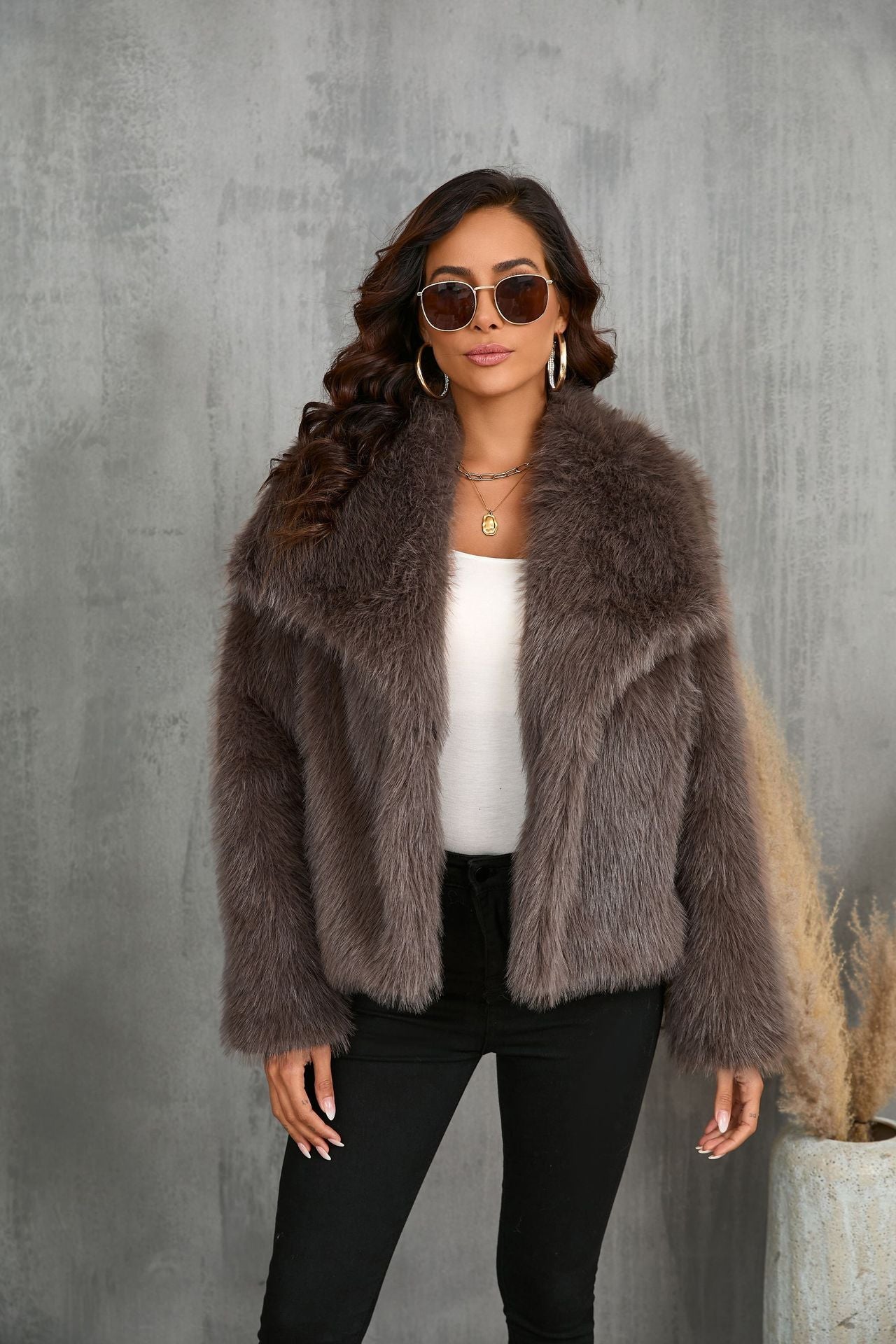 Violet Faux Fur Jacket