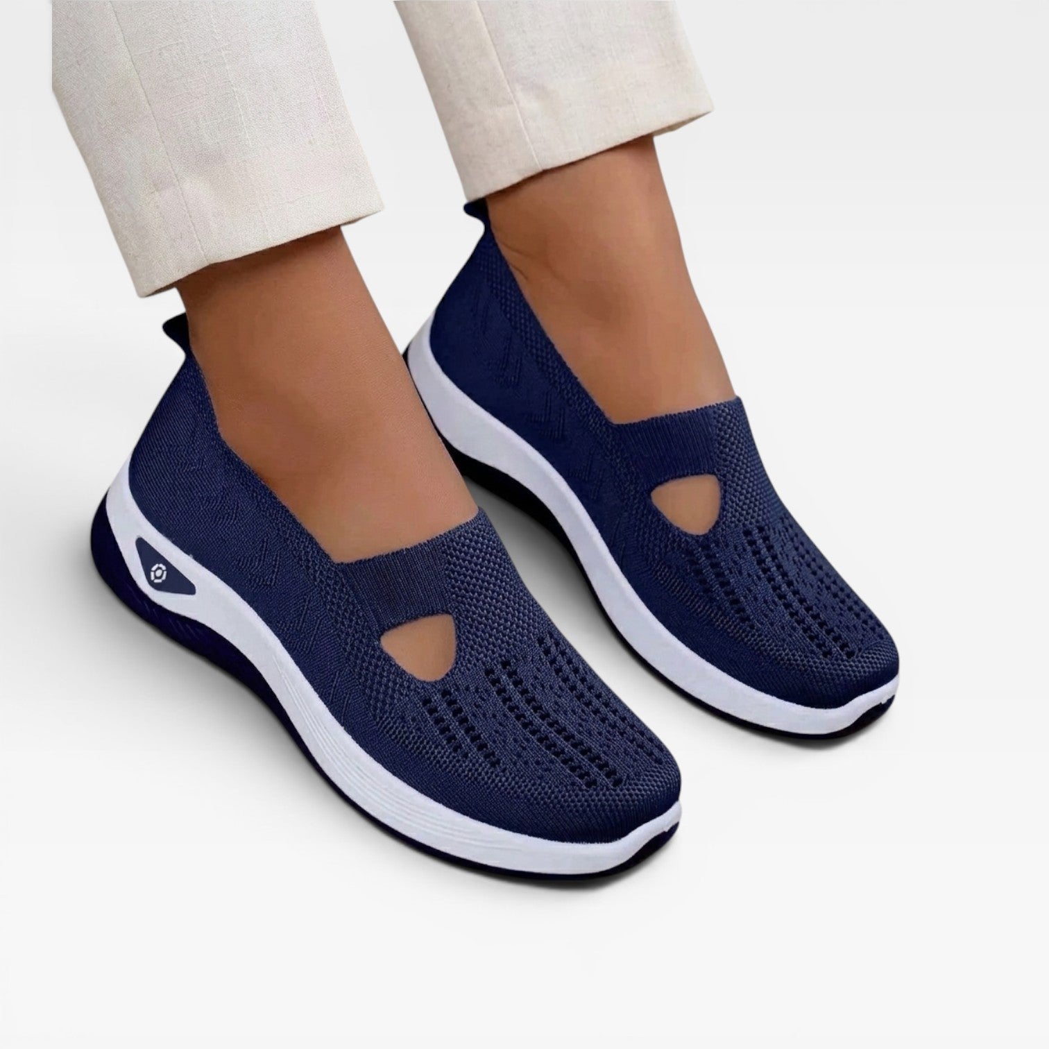 Arch Support Slip On Trainers, Cushioned Knit Shoes