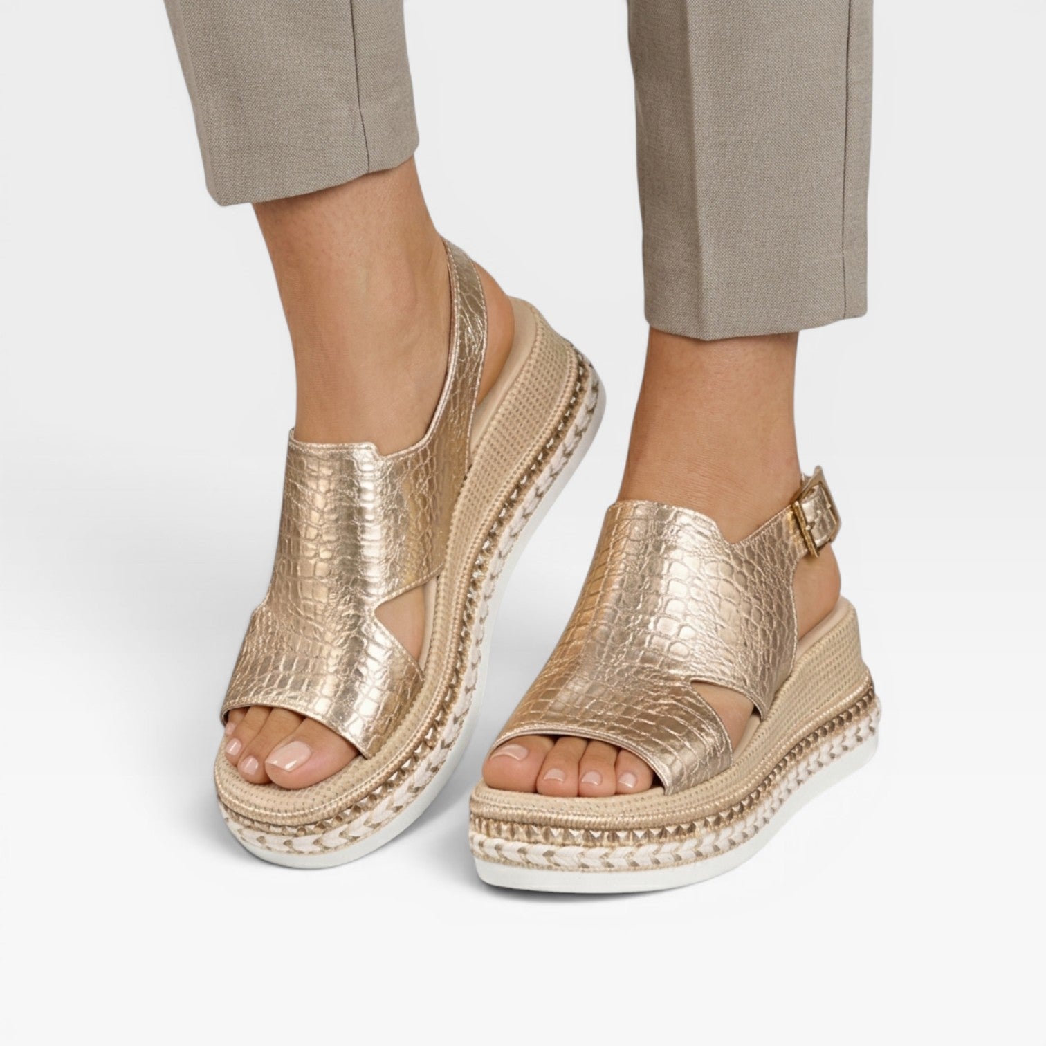 Espadrille Wedge Sandals, Slingback Woven Jute Platform