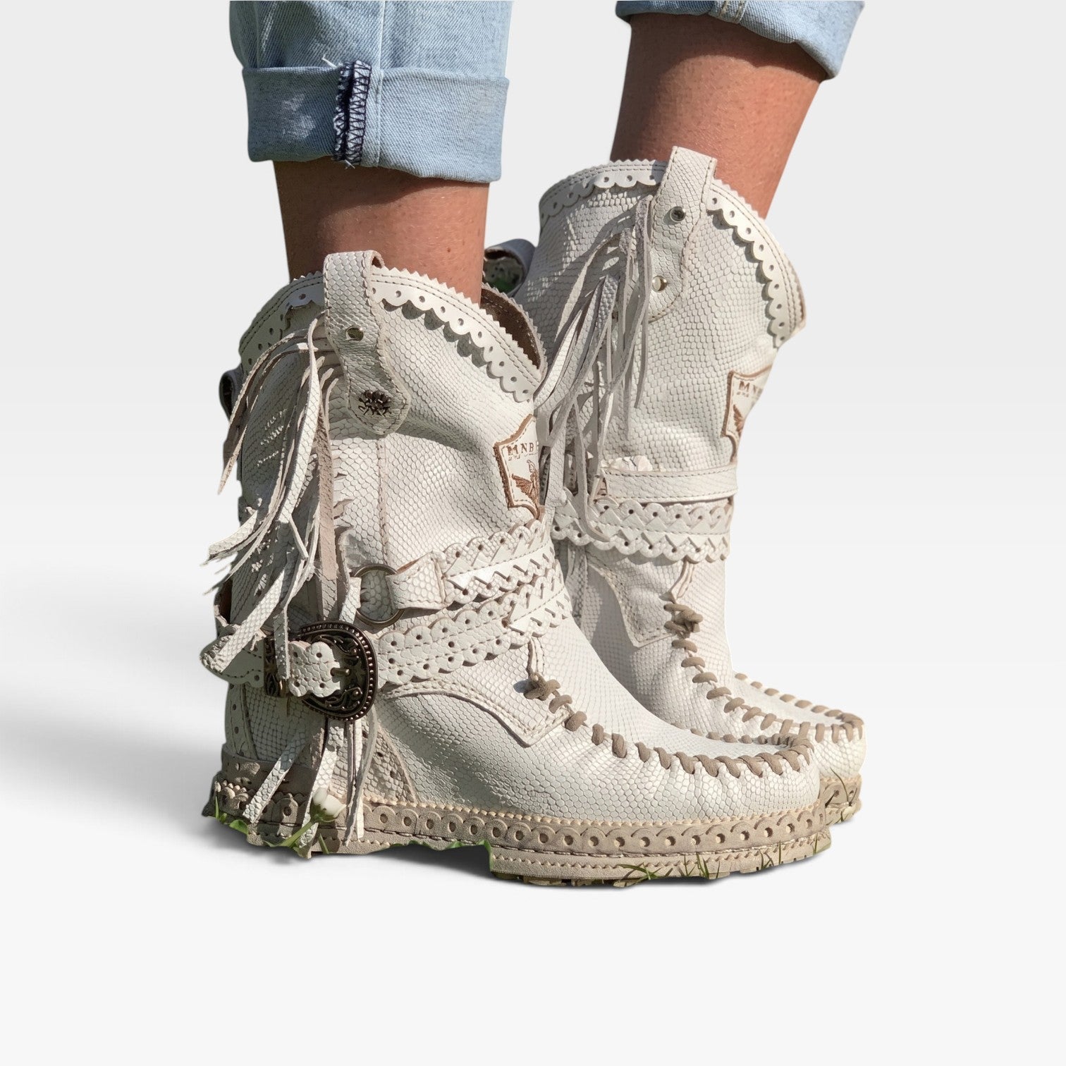 Suede Fringe Ankle Boots, Cushioned Insole Boho Style