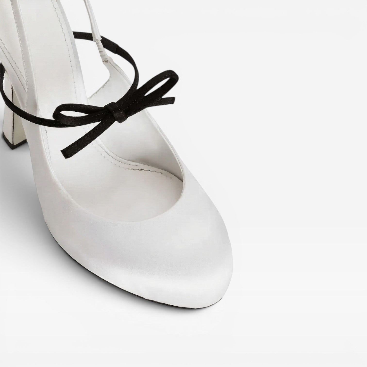 Ballet Slingback Pumps, Bow Detail Stiletto Round Toe