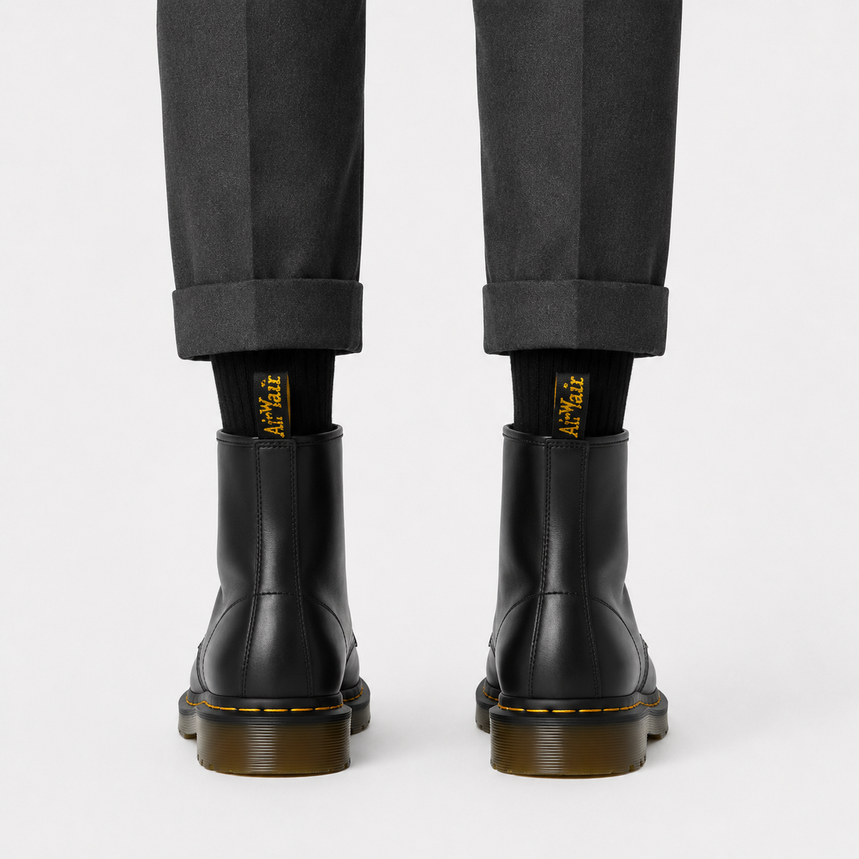 Lace Up Combat Boots, Durable Leather Look Ankle Pair