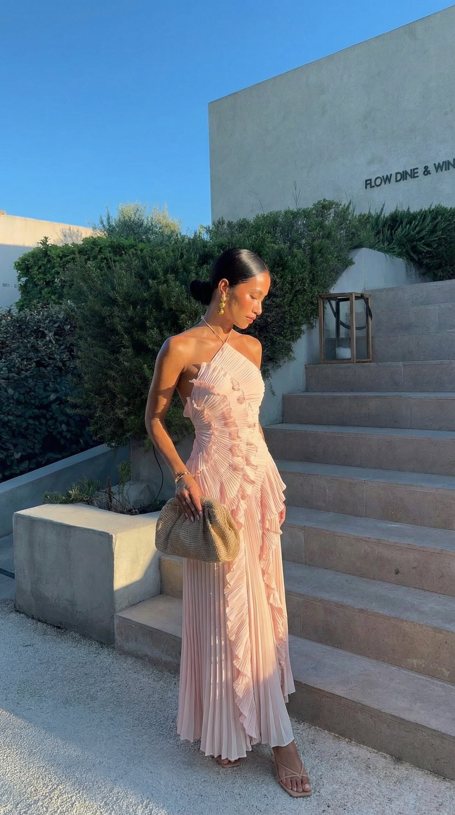 Ivy Halter Ruffled Maxi Dress