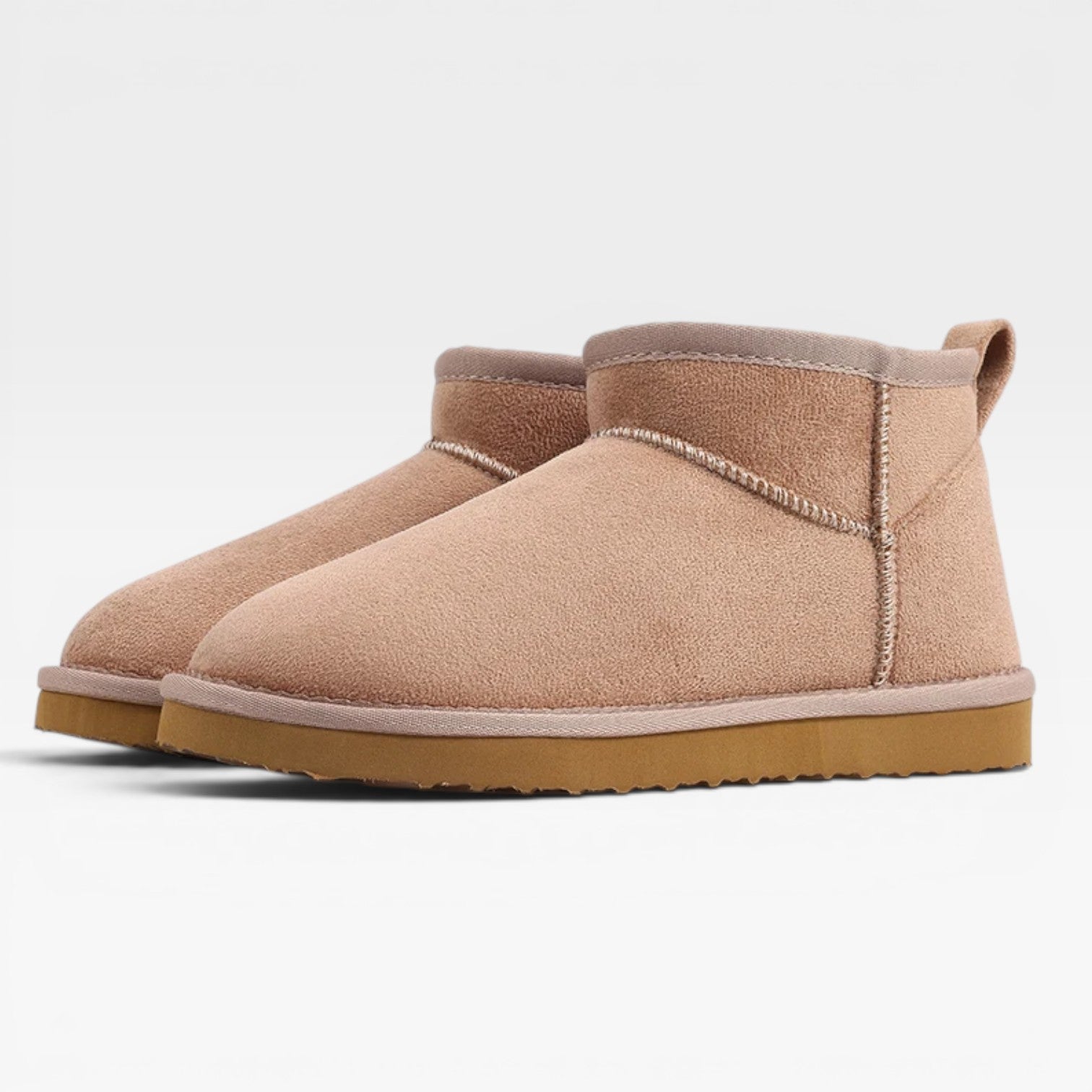Low Cut Suede Ankle Booties, Sheepskin Lined Boots