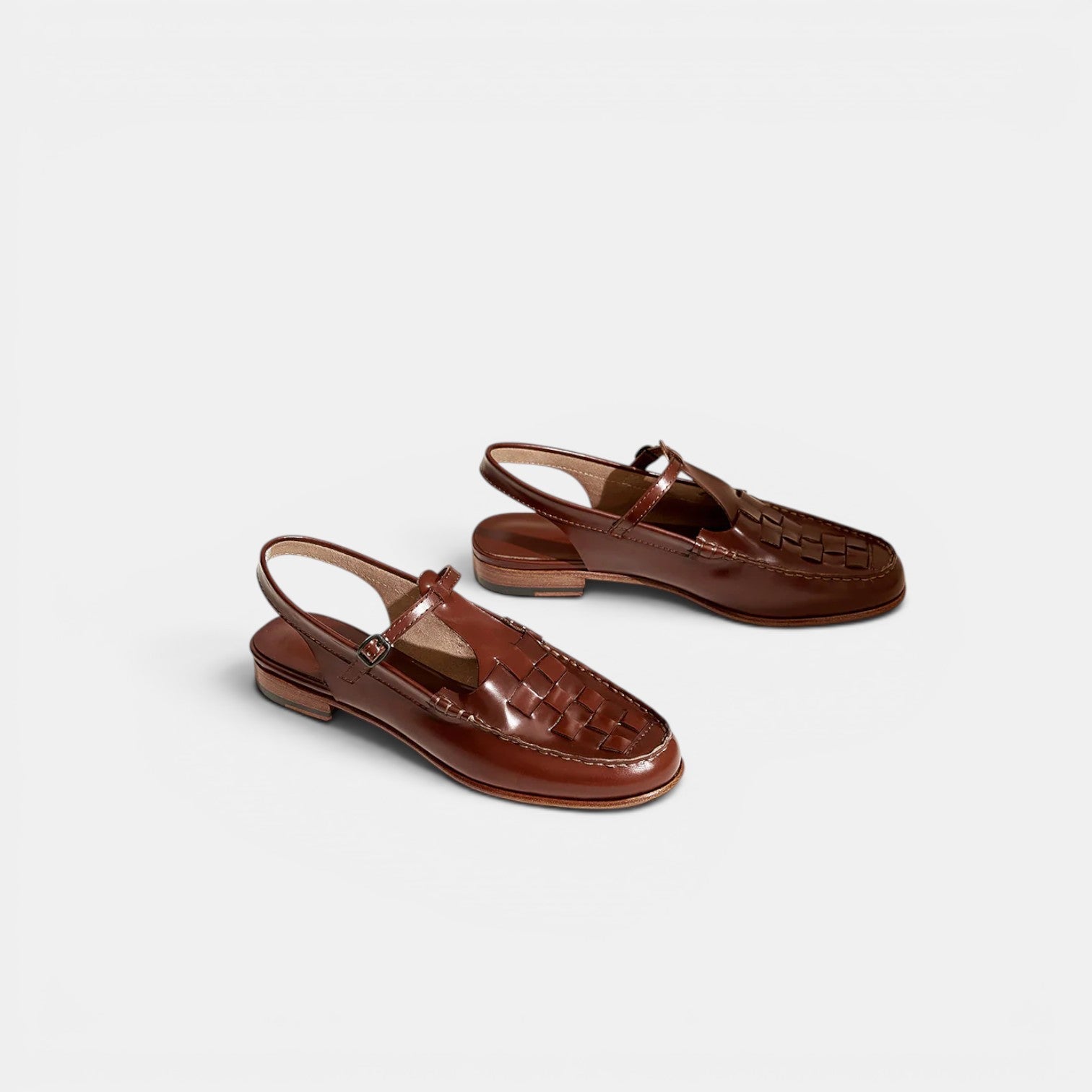 Leather Cross-Strap Sandals, Lightweight Summer Flats