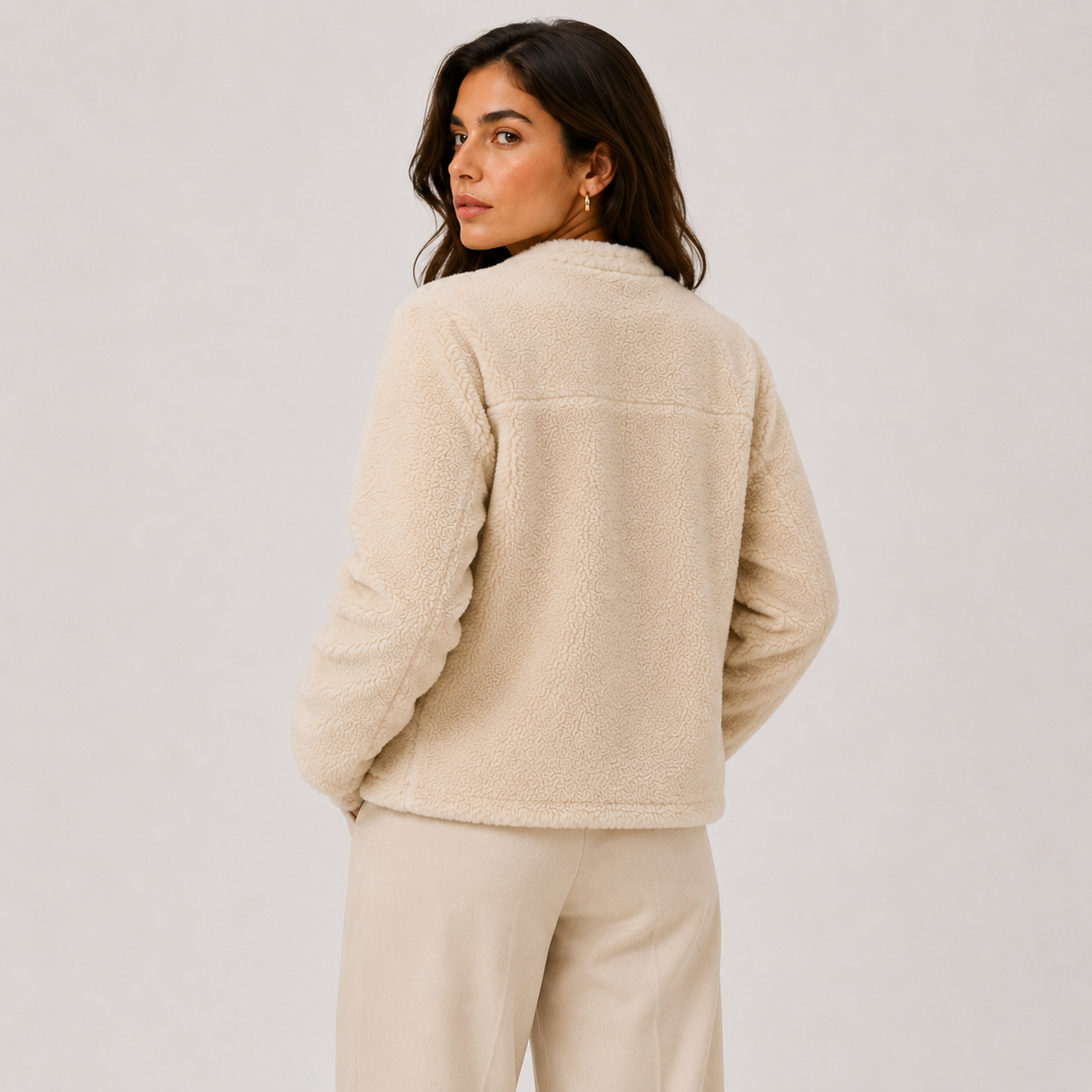 Cozy Fleece Jacket, Toggle Button Front with Pockets