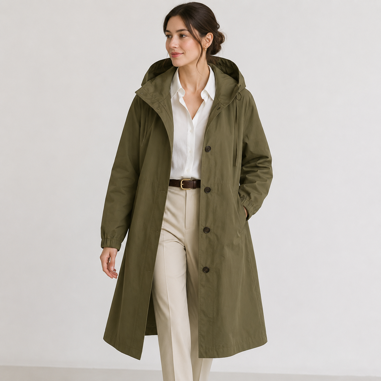 Hooded Windbreaker Rain Jacket, Water Resistant Coat