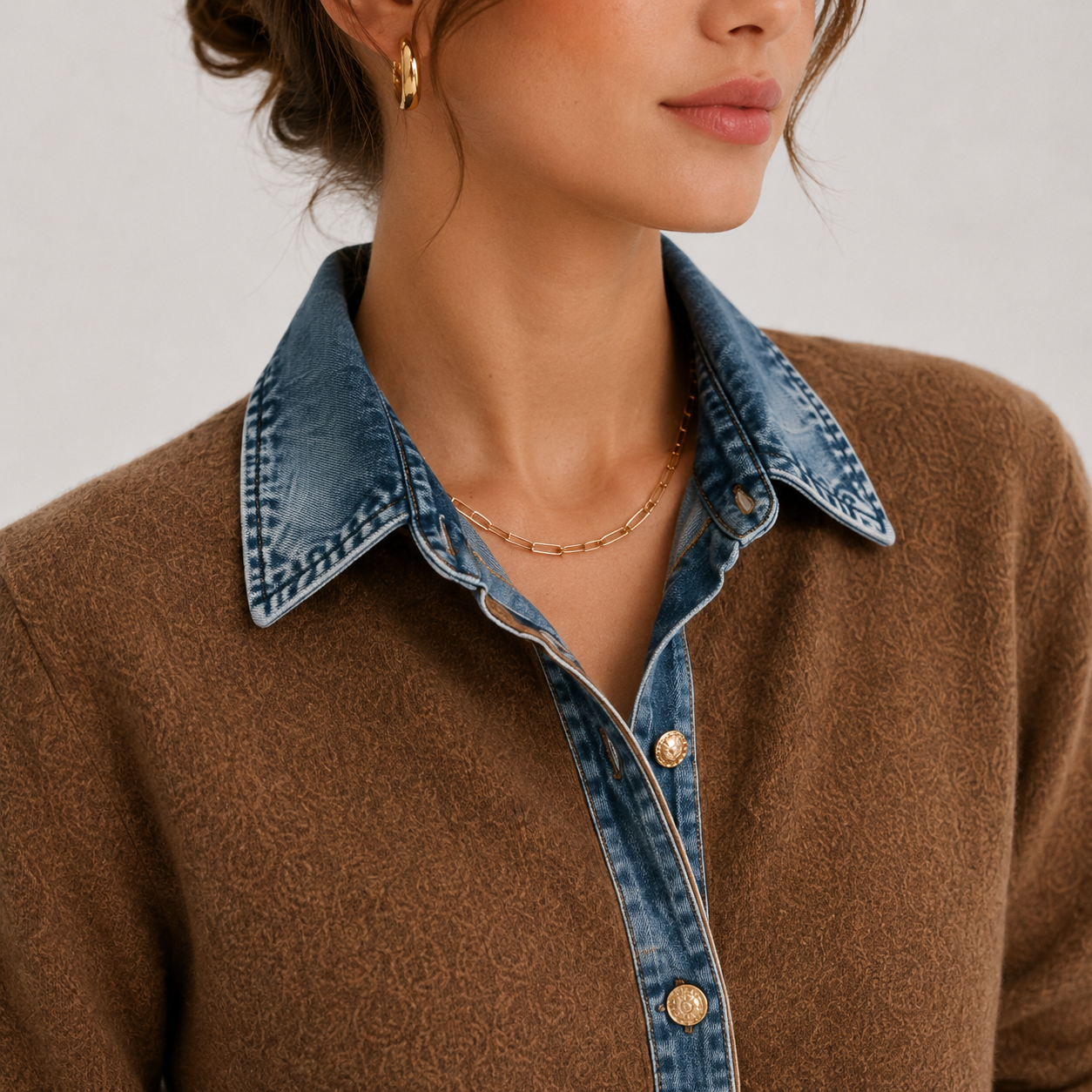 Classic Denim Jacket, Button Front Lightweight Layer
