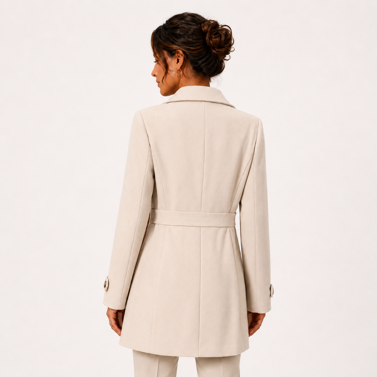 Mid Length Trench Coat, Classic Button Front Layer