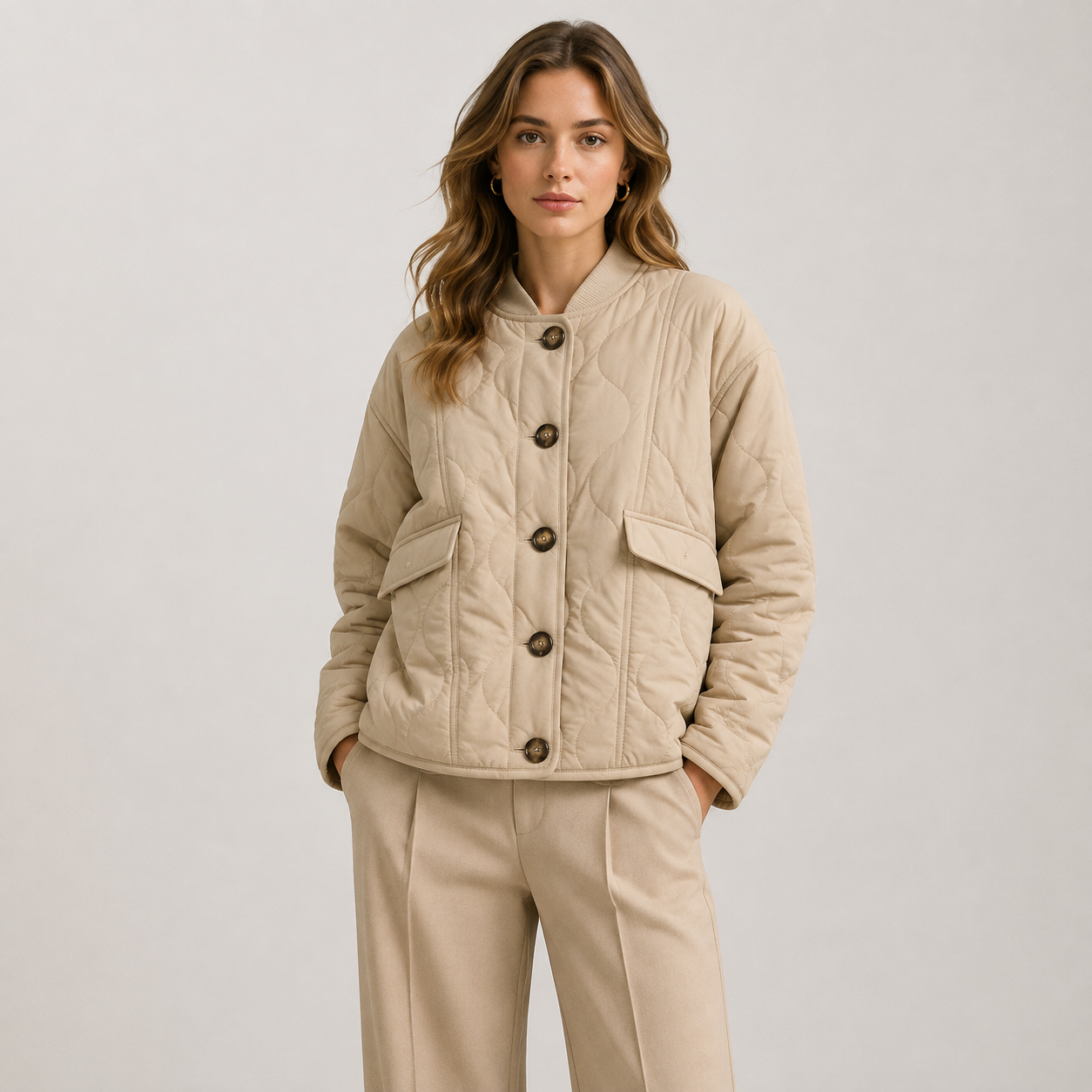 Loose Fit Button Front Coat, Warm Long Sleeve Jacket