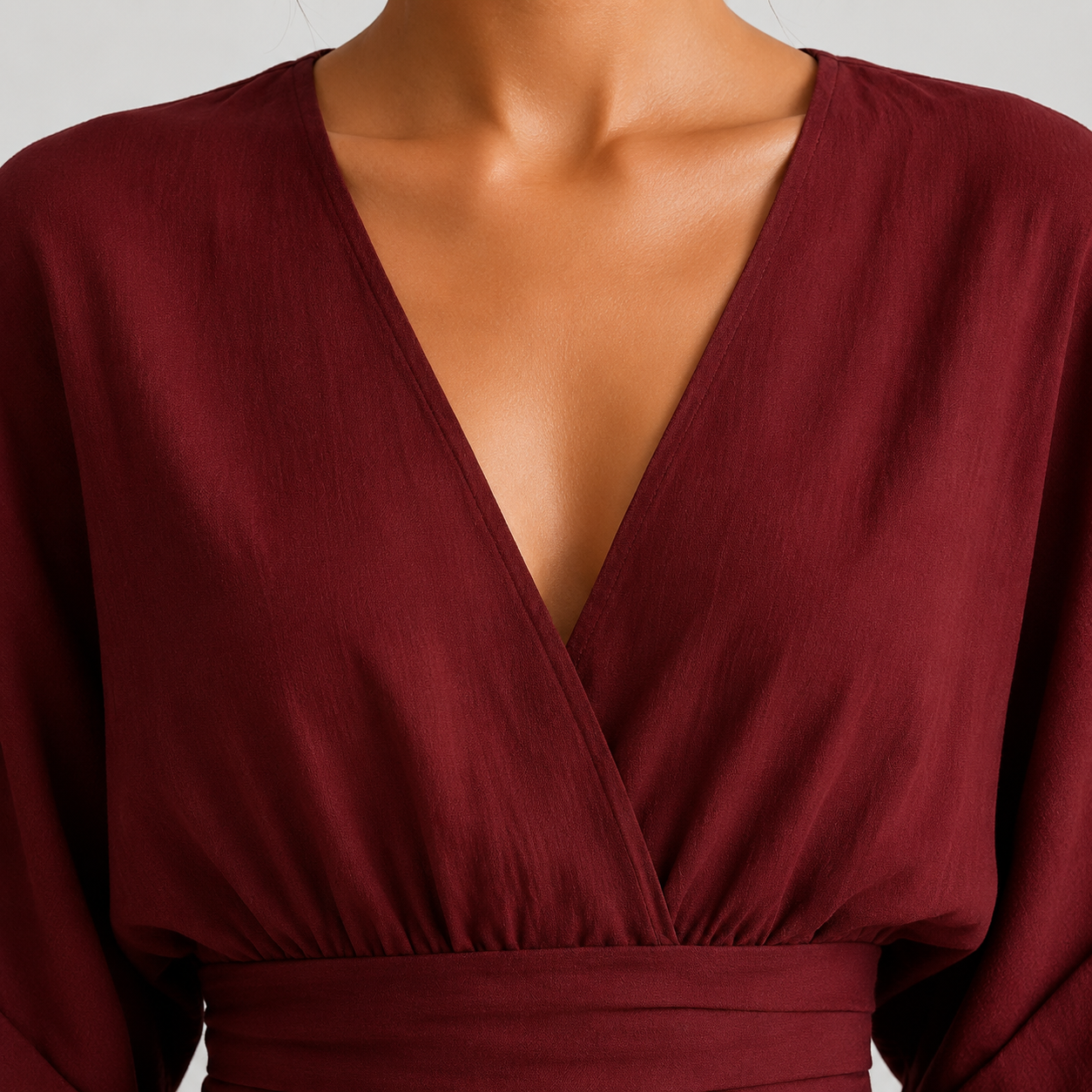 V Neck Wide Leg Jumpsuit, High Waist One Piece Outfit