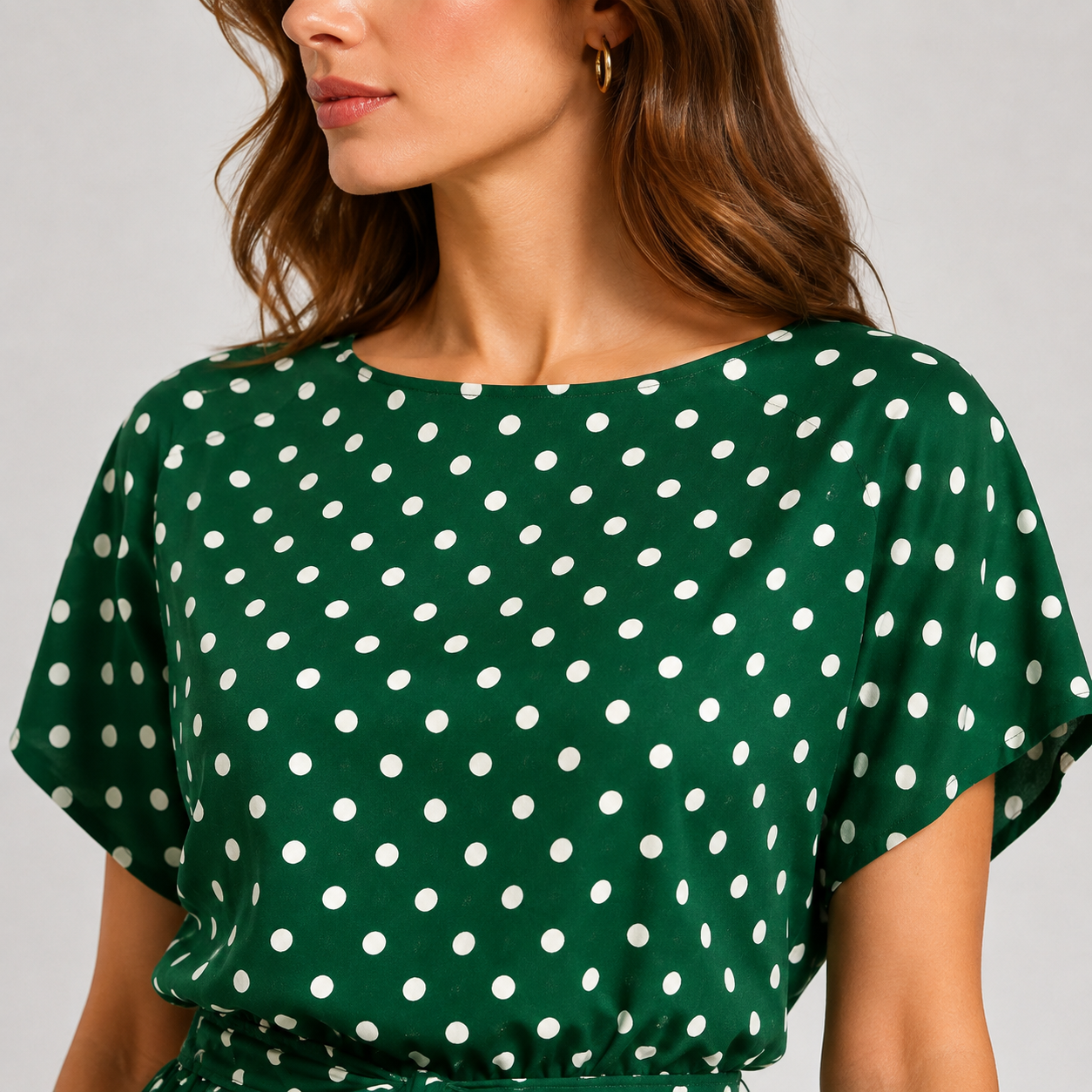 Polka Dot Wide Leg Jumpsuit, Off Shoulder Neckline