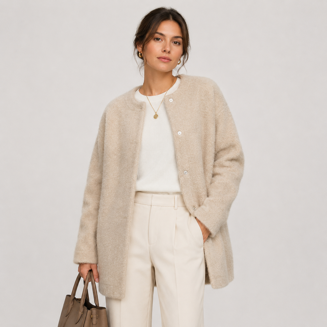 Button Front Knit Cardigan, Soft Relaxed Warm Layer