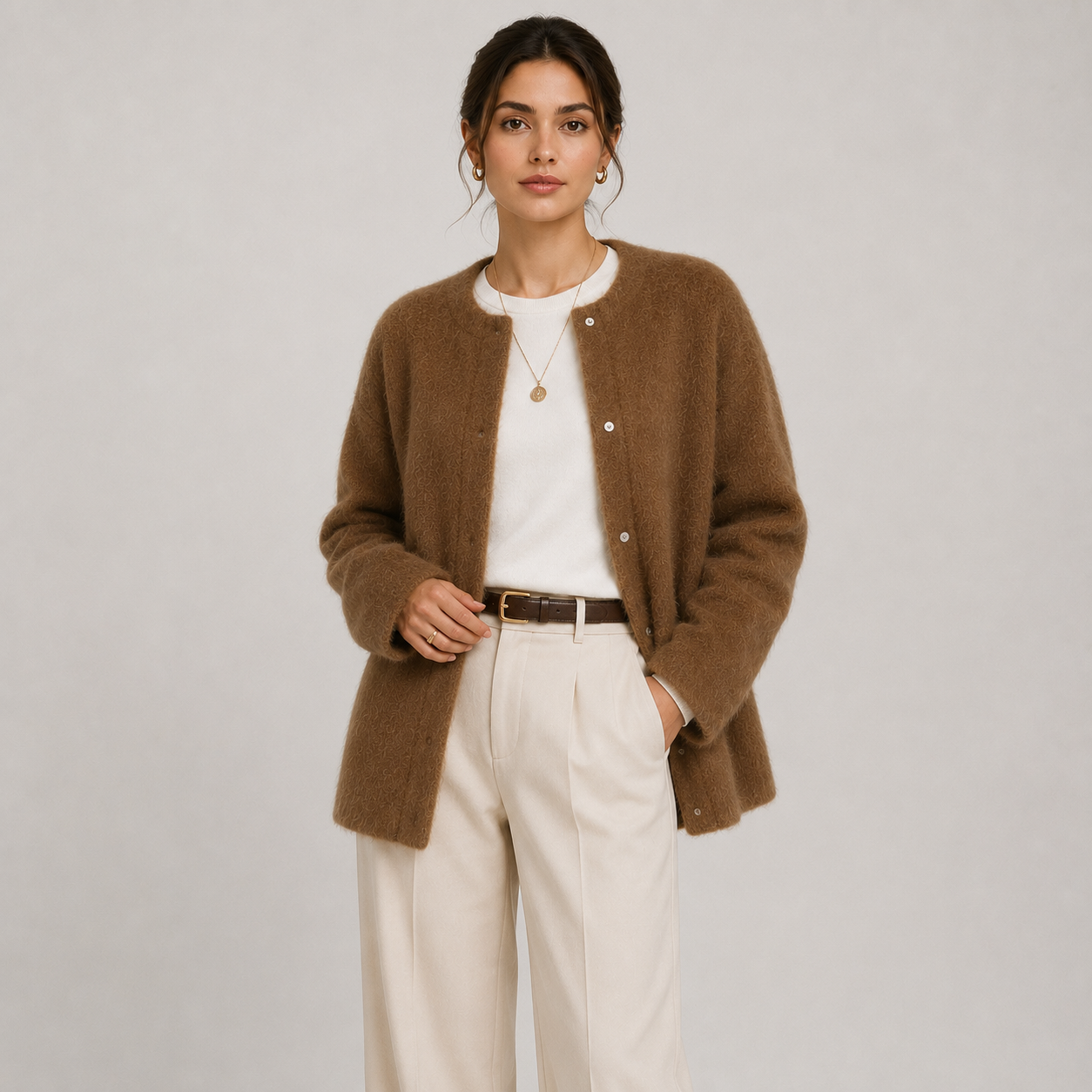 Button Front Knit Cardigan, Soft Relaxed Warm Layer