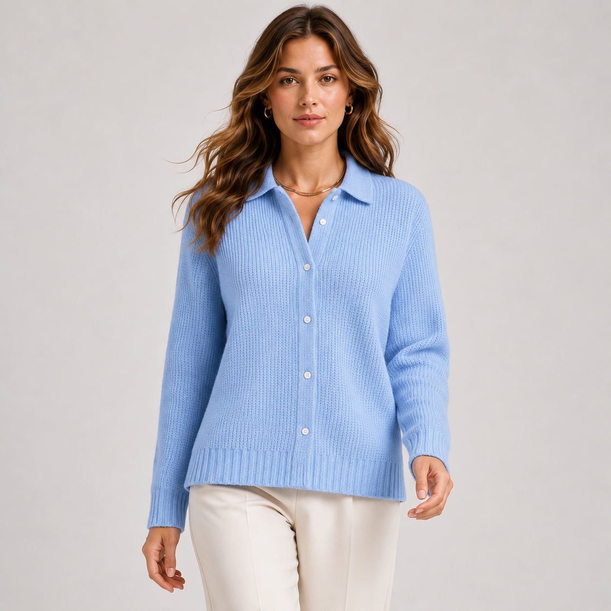 Longline Knit Cardigan, Soft Button Front Relaxed Fit