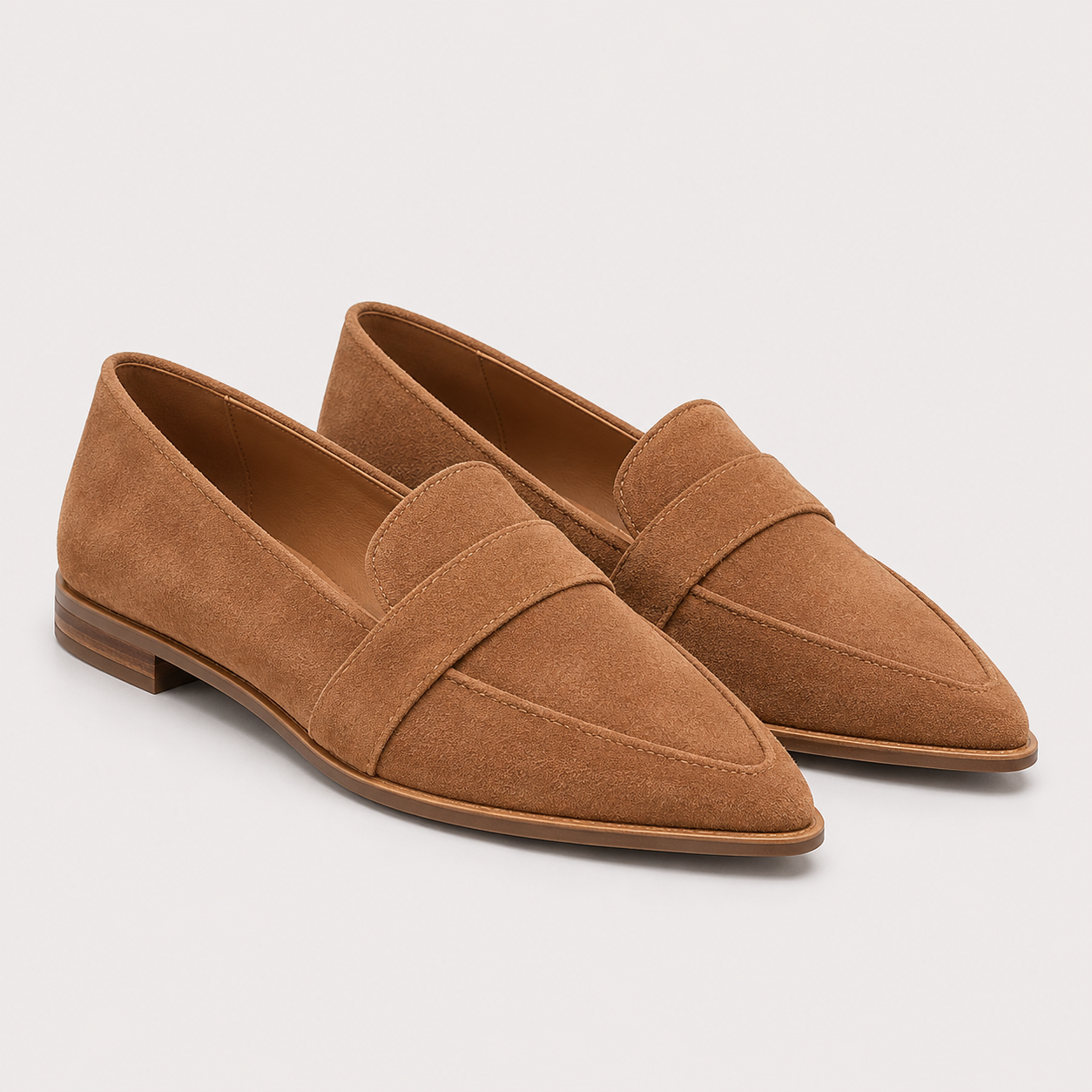 Pointed Toe Loafers, Heritage Slip-On Office Shoes