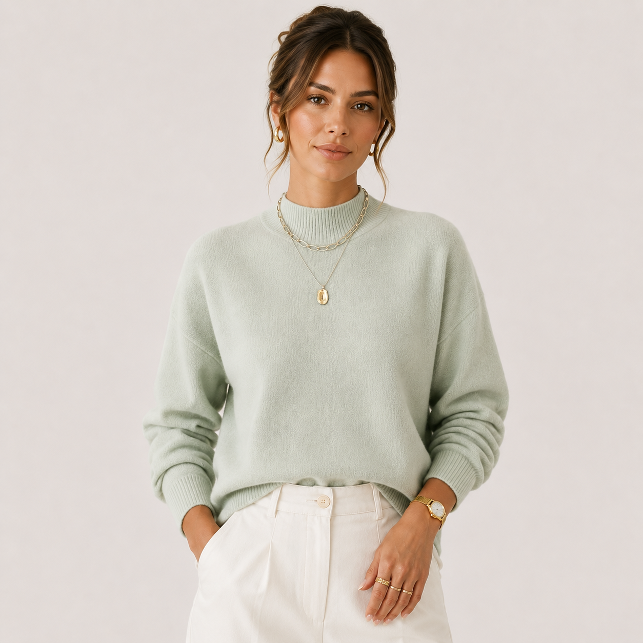 Soft Knit Turtleneck Pullover, Cozy Winter Layering Top