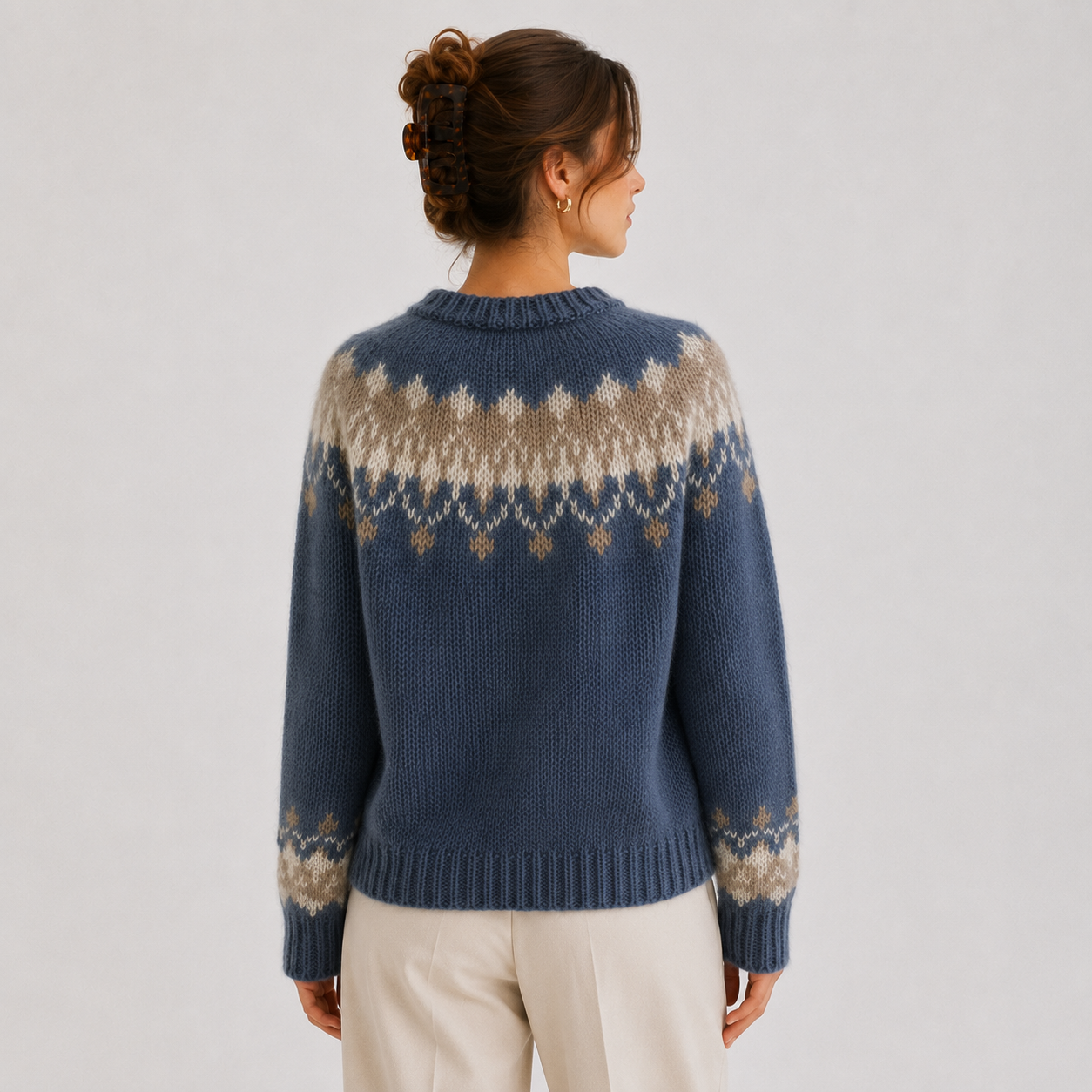 Cashmere Look Pullover, Lightweight Warm Knit Sweater