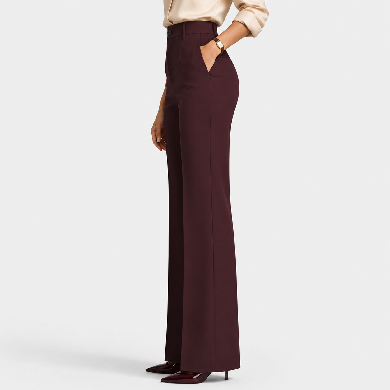 High Waisted Wide Leg Trousers, Office Ready Pants