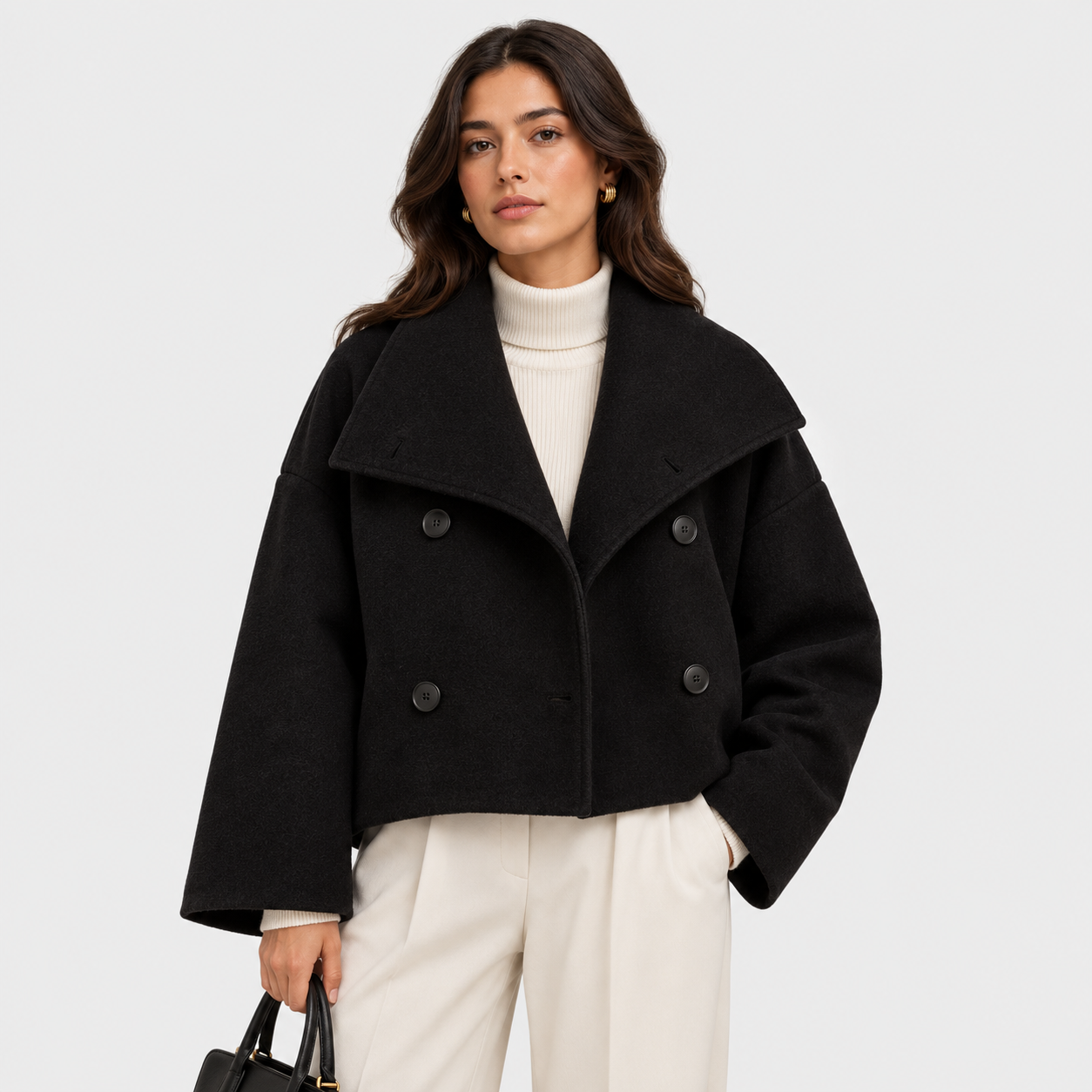 Double Breasted Jacket, Relaxed Fit Warm Outerwear