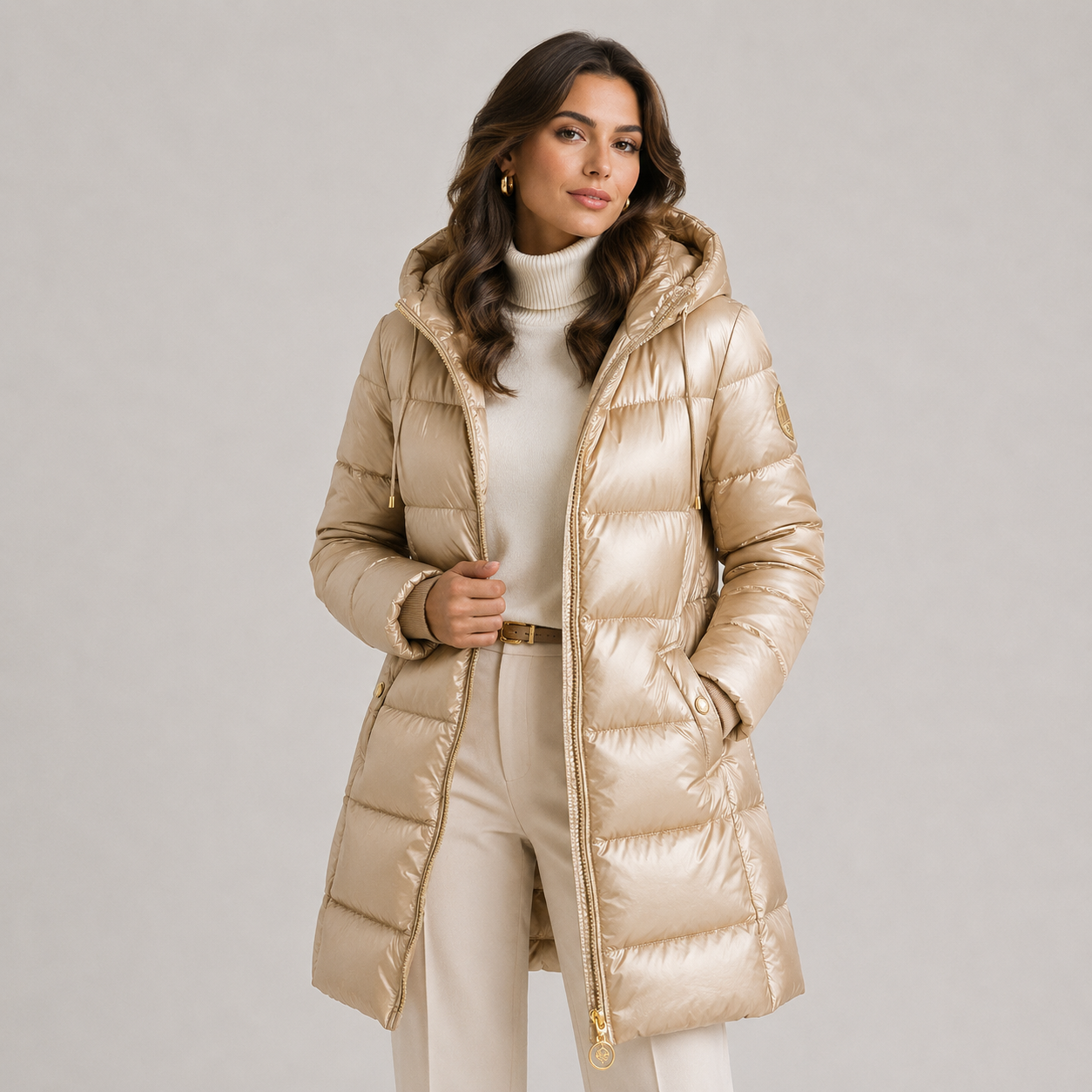 Hooded Puffer Jacket, Insulated Quilted Winter Coat