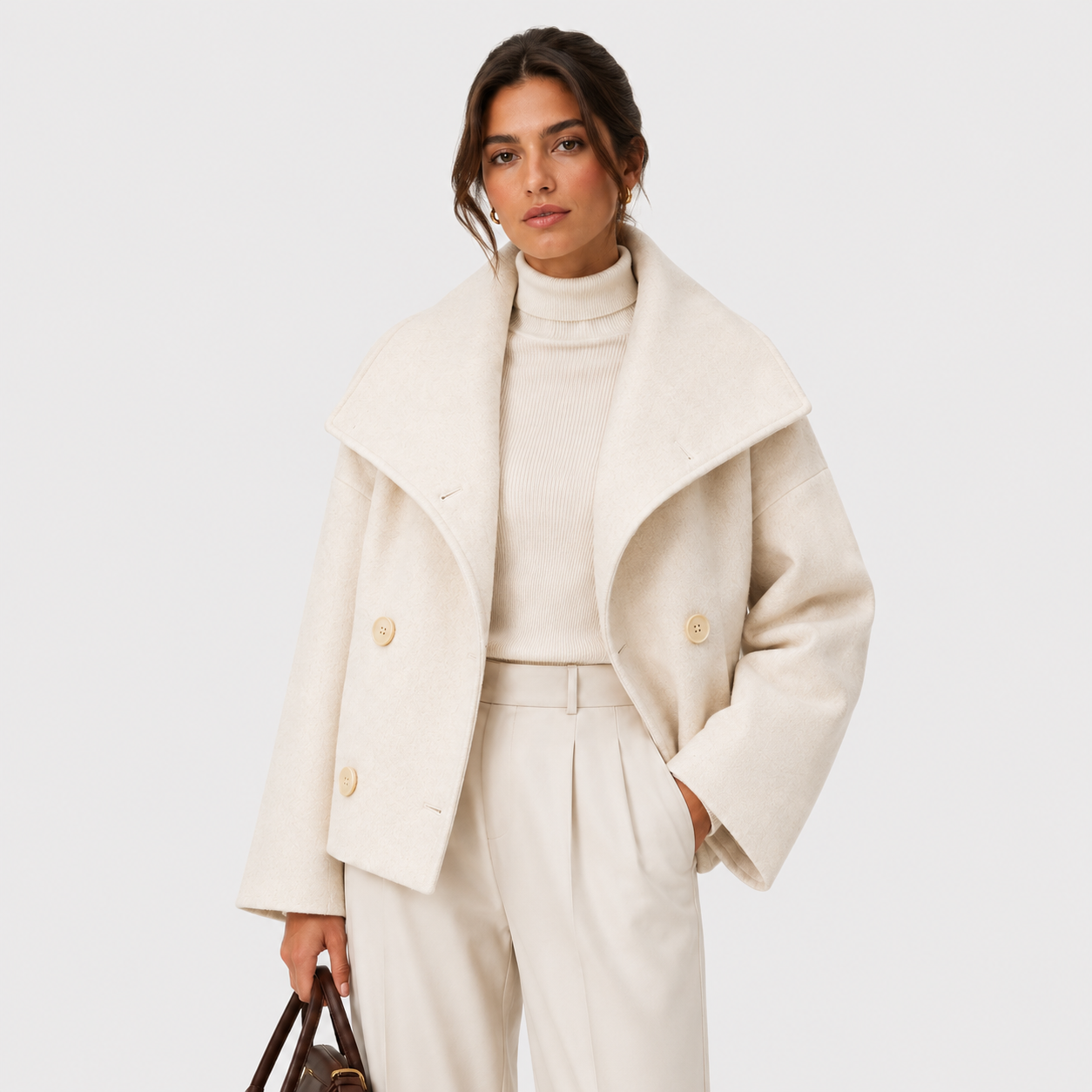 Double Breasted Jacket, Relaxed Fit Warm Outerwear