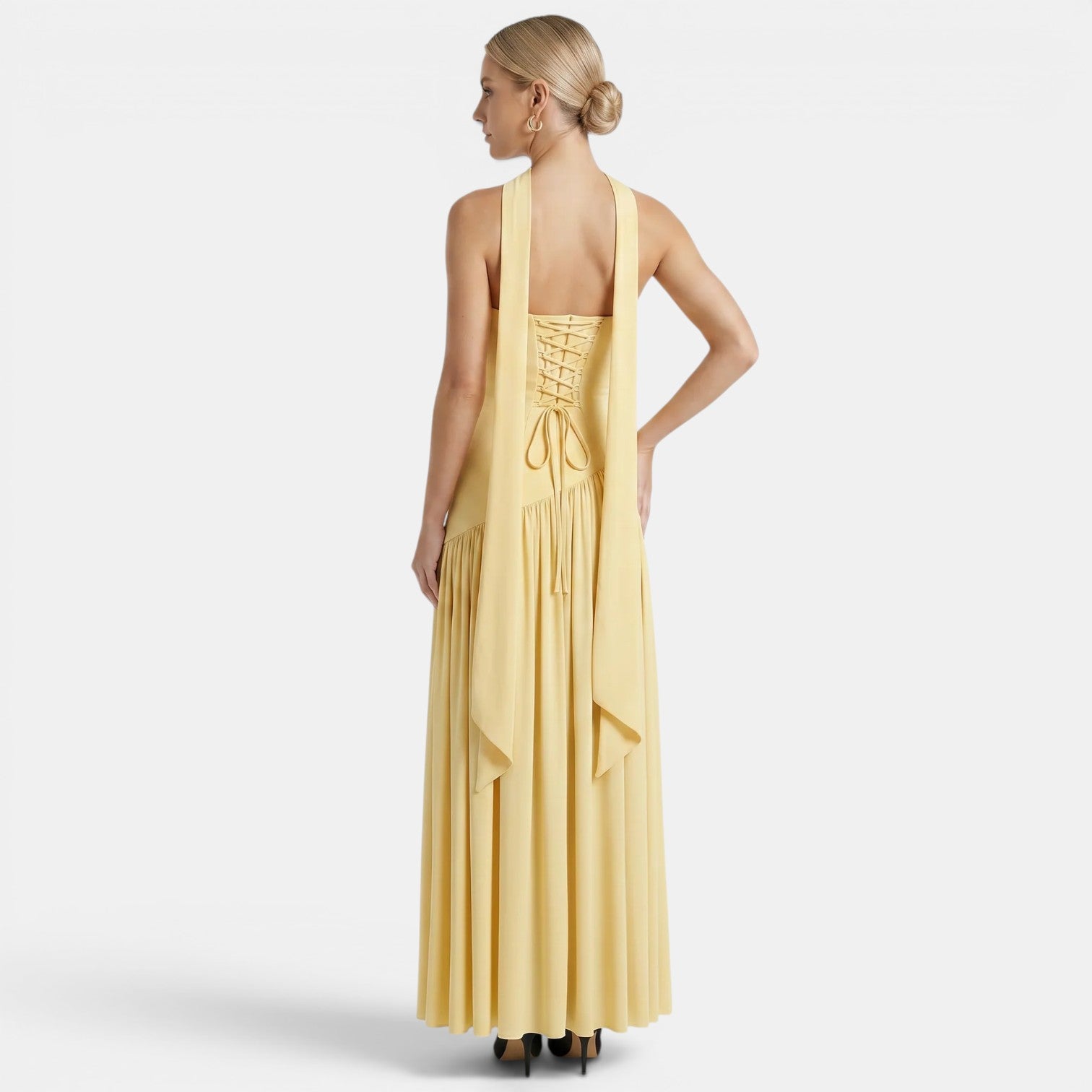 Strapless Maxi Dress, Flowing Lightweight Summer Gown