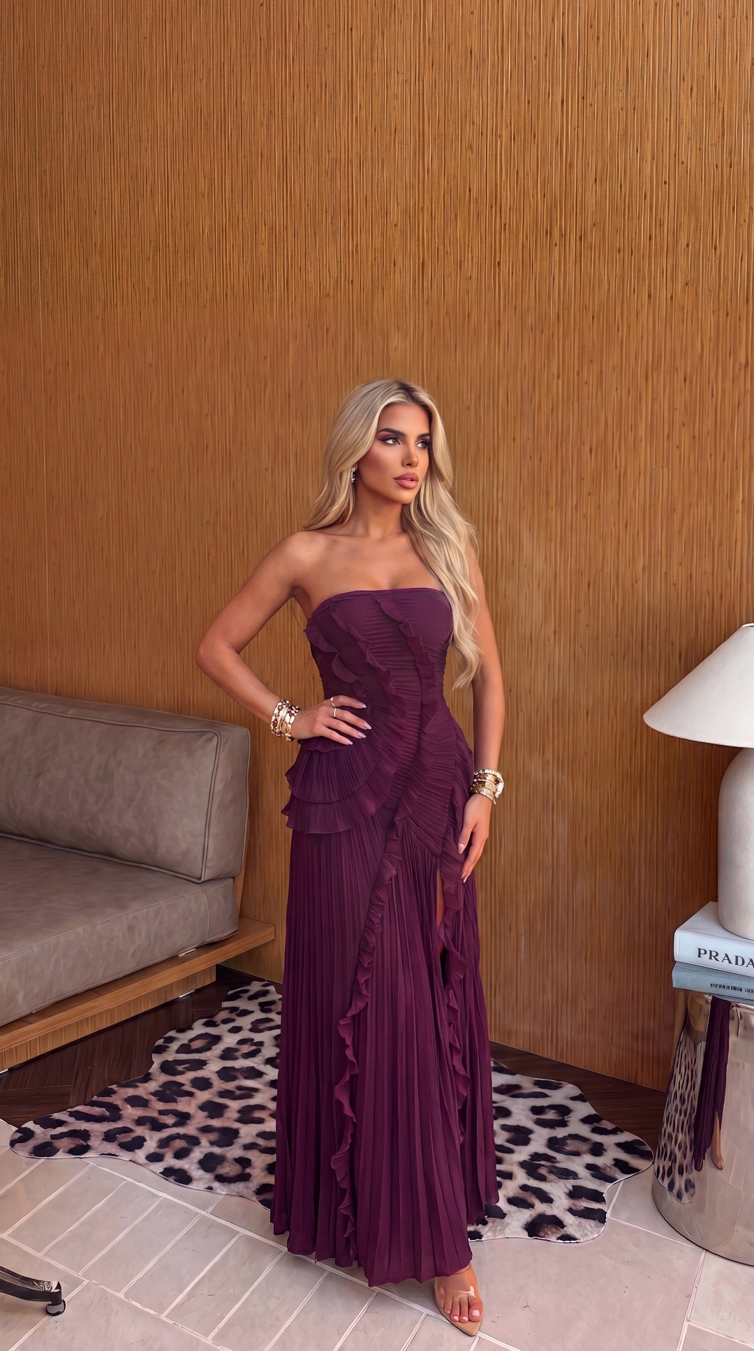 Scarlett Ruffled Bustier Maxi Dress