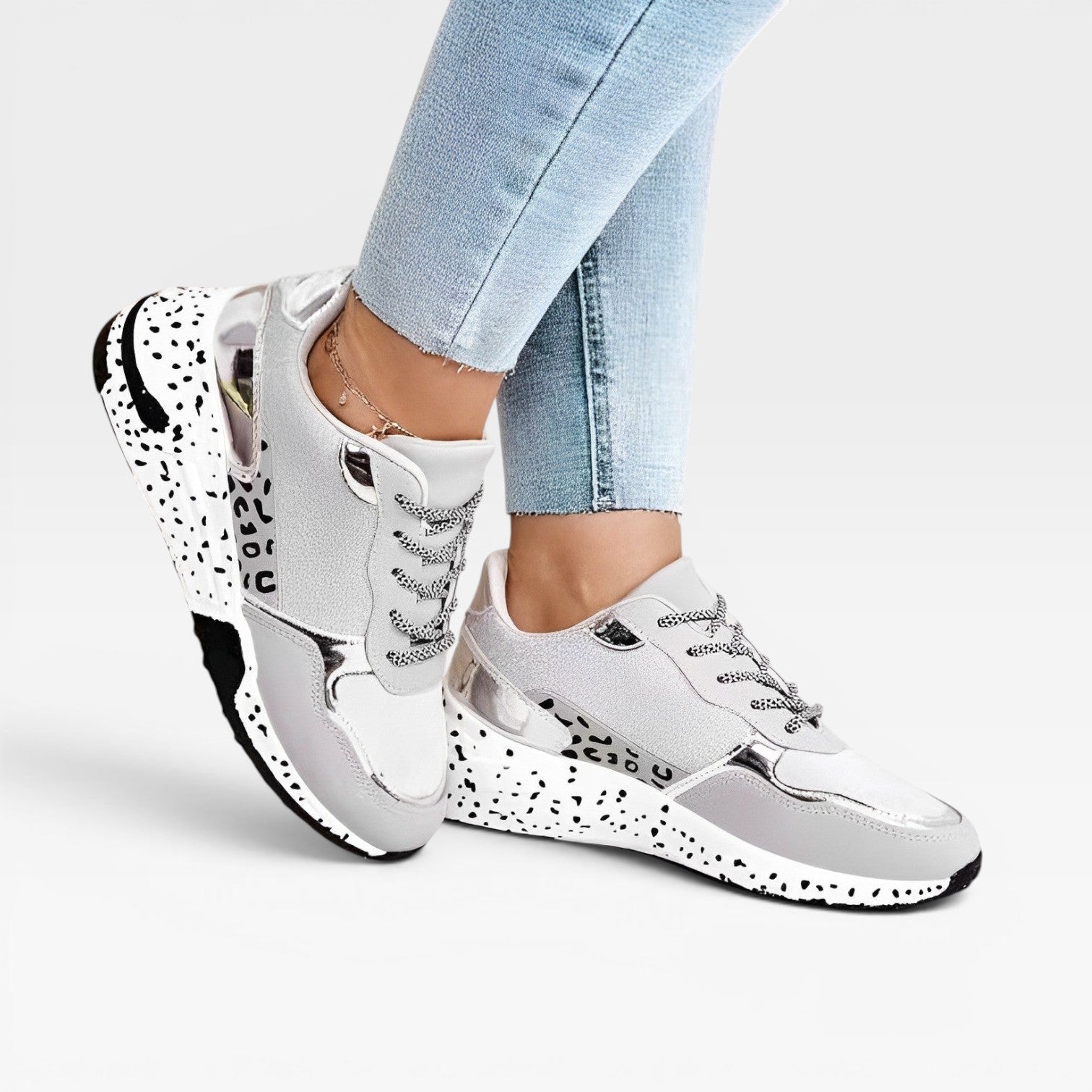 Chunky Platform Trainers, Cushioned Sneakers with Lift