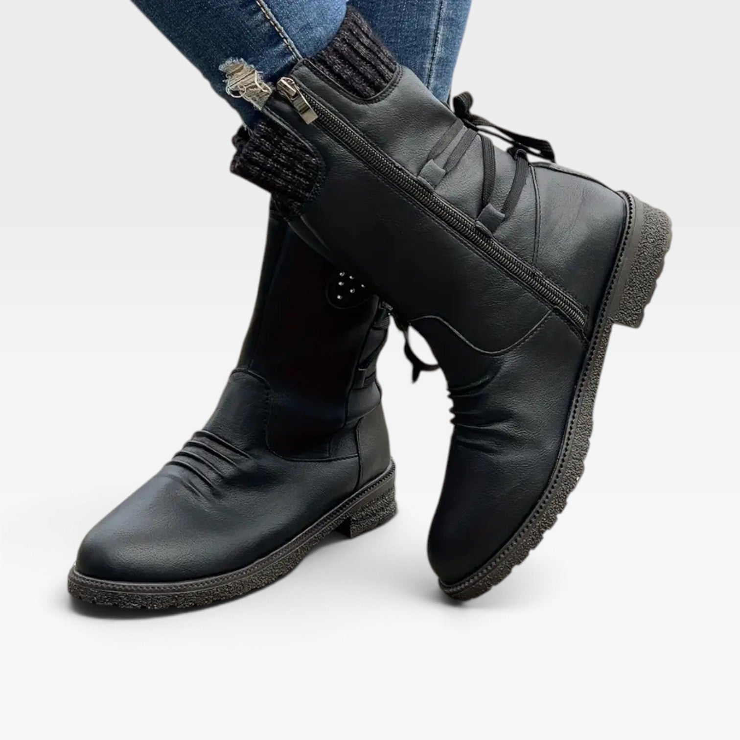 Fleece Lined Winter Boots, Weatherproof Grippy Sole