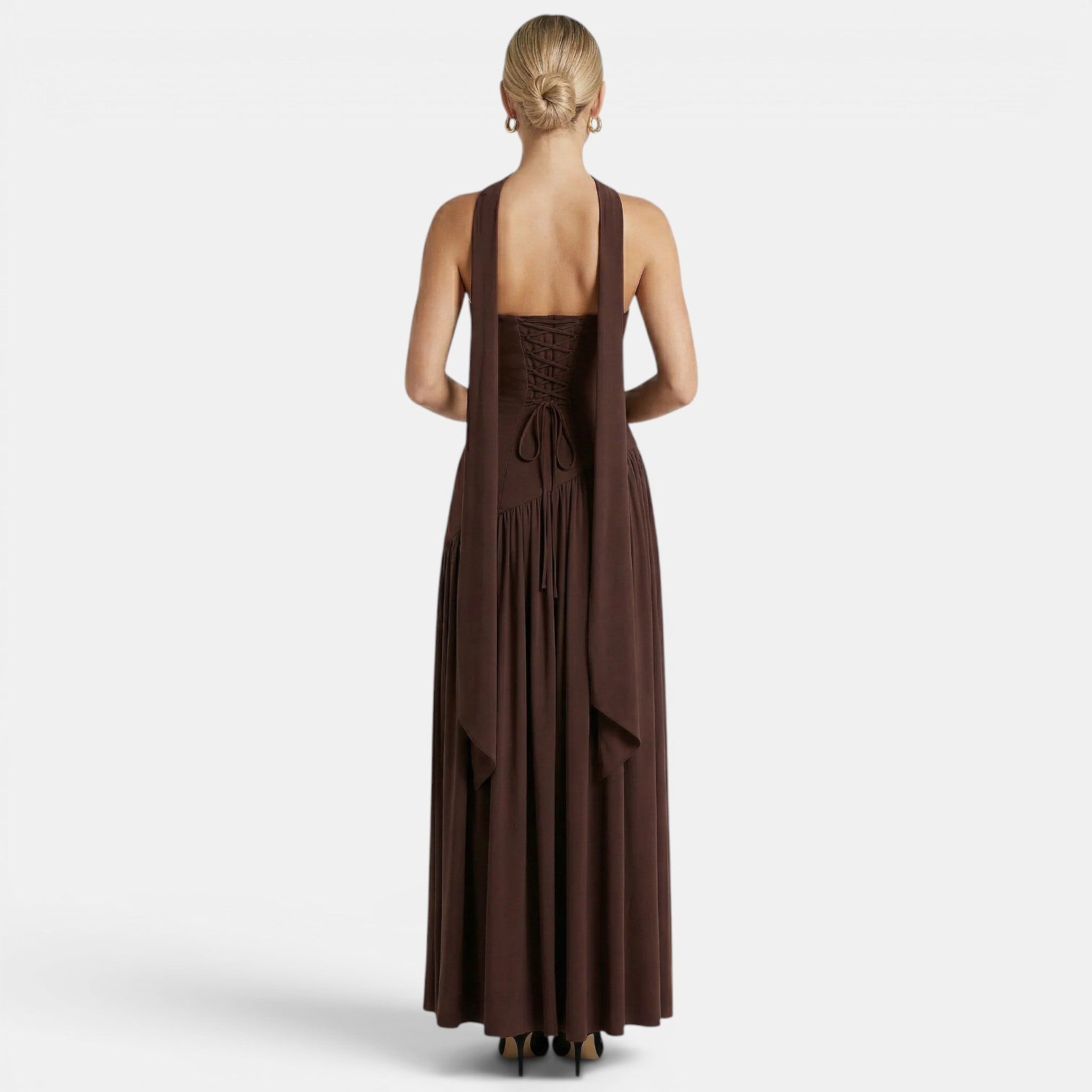 Strapless Maxi Dress, Flowing Lightweight Summer Gown
