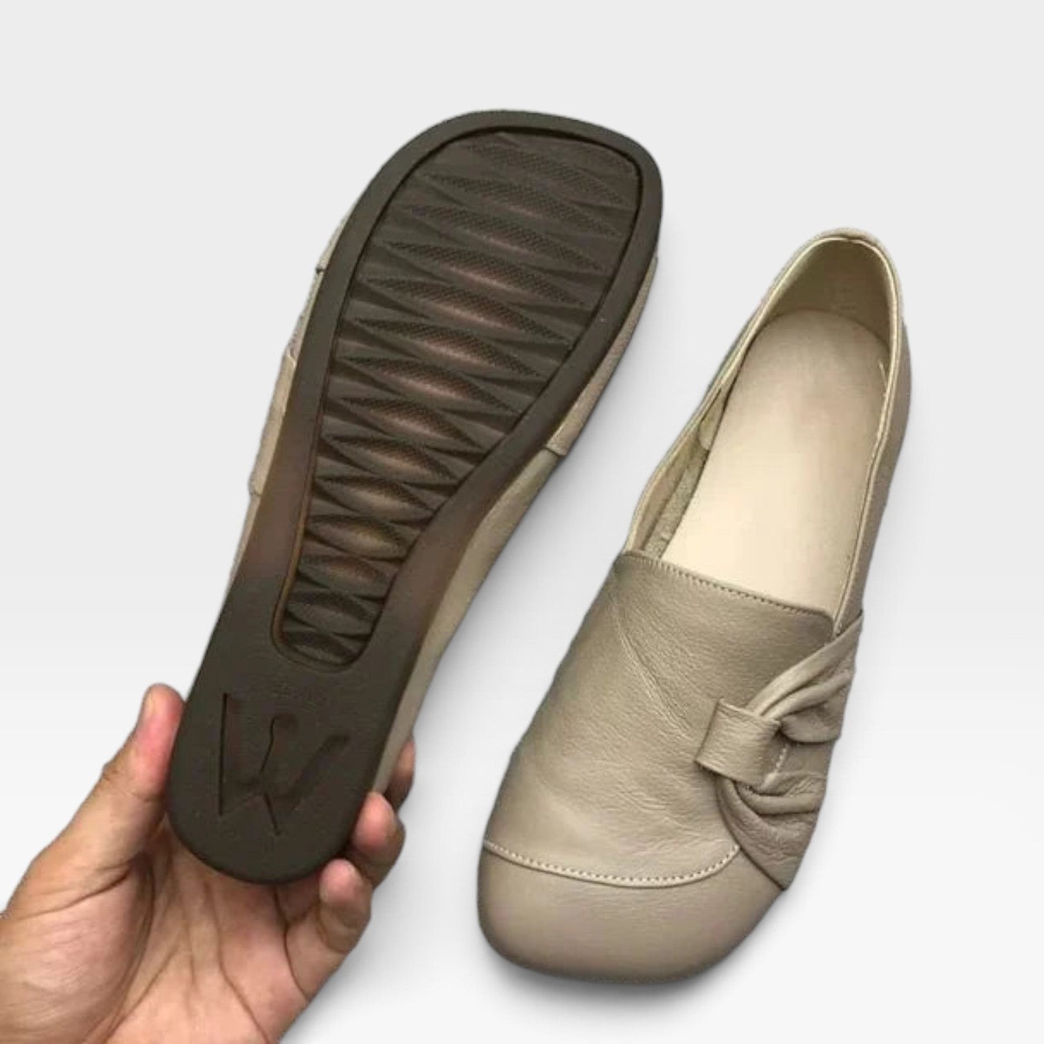 Leather Comfort Loafers, Cushioned Slip On Wedge Sole