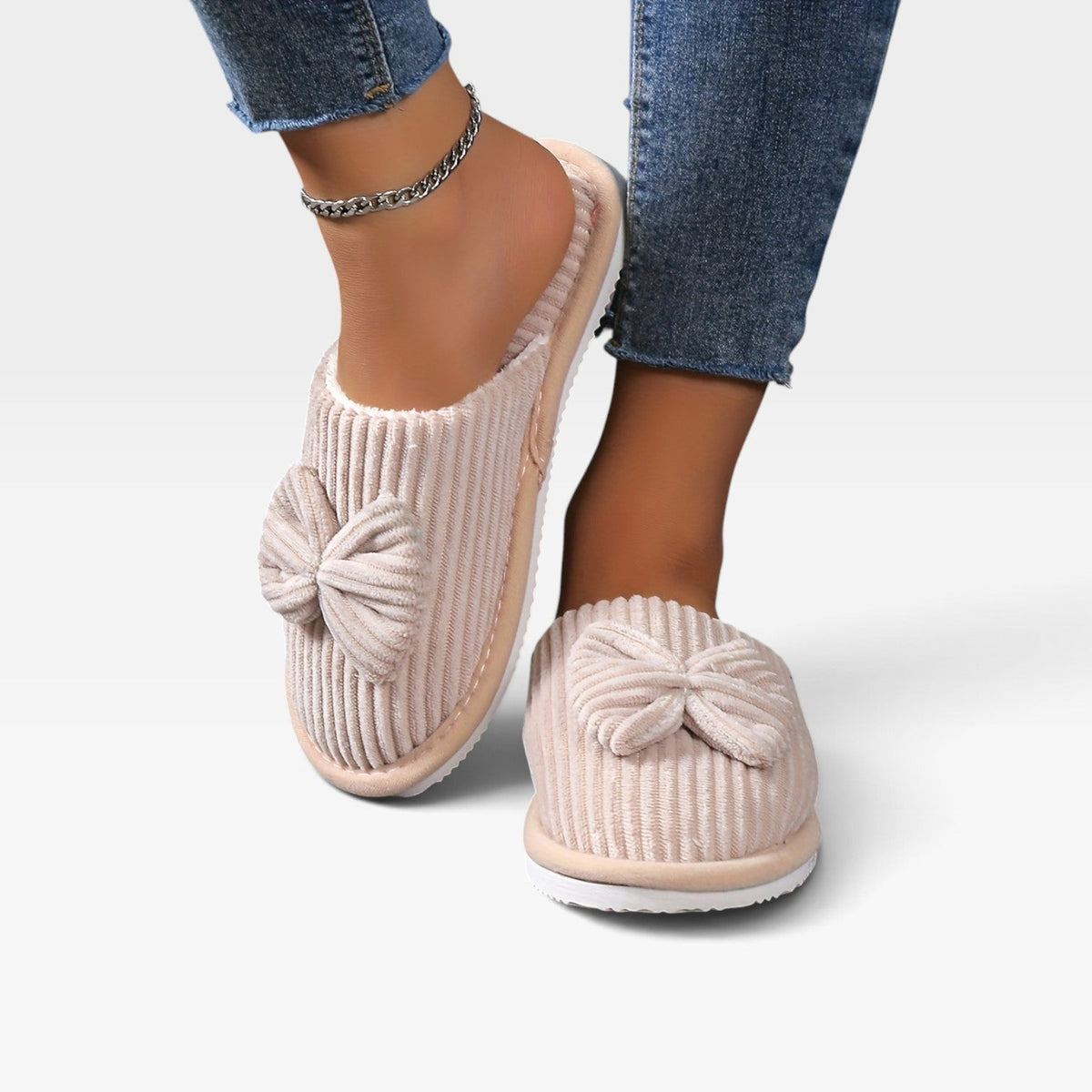 Fleece Lined House Slippers, Cushioned Slip On Shoe