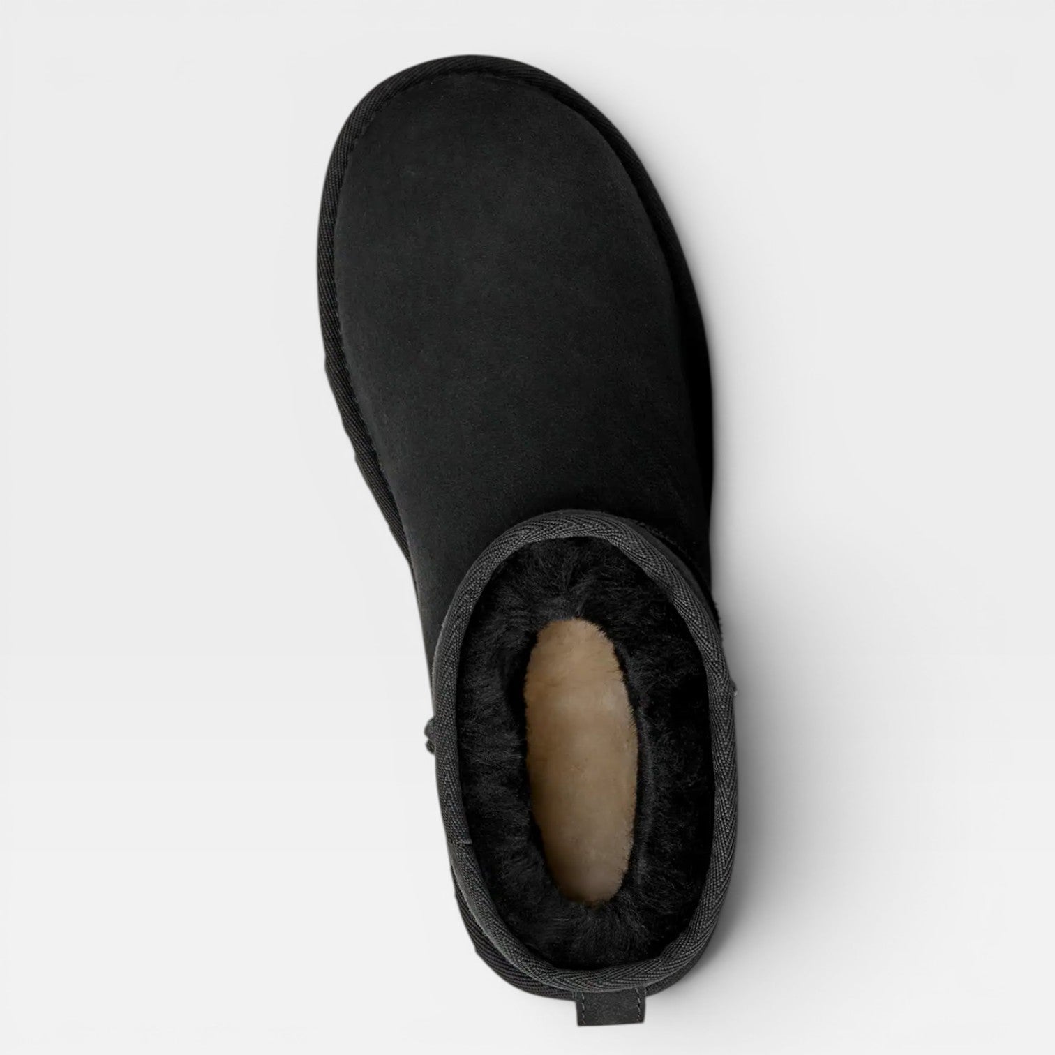 Cowhide Suede Mini Boots, Sheepskin Lined Ankle Fit