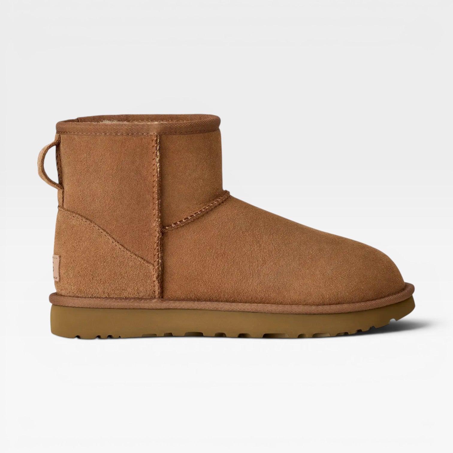 Cowhide Suede Mini Boots, Sheepskin Lined Ankle Fit