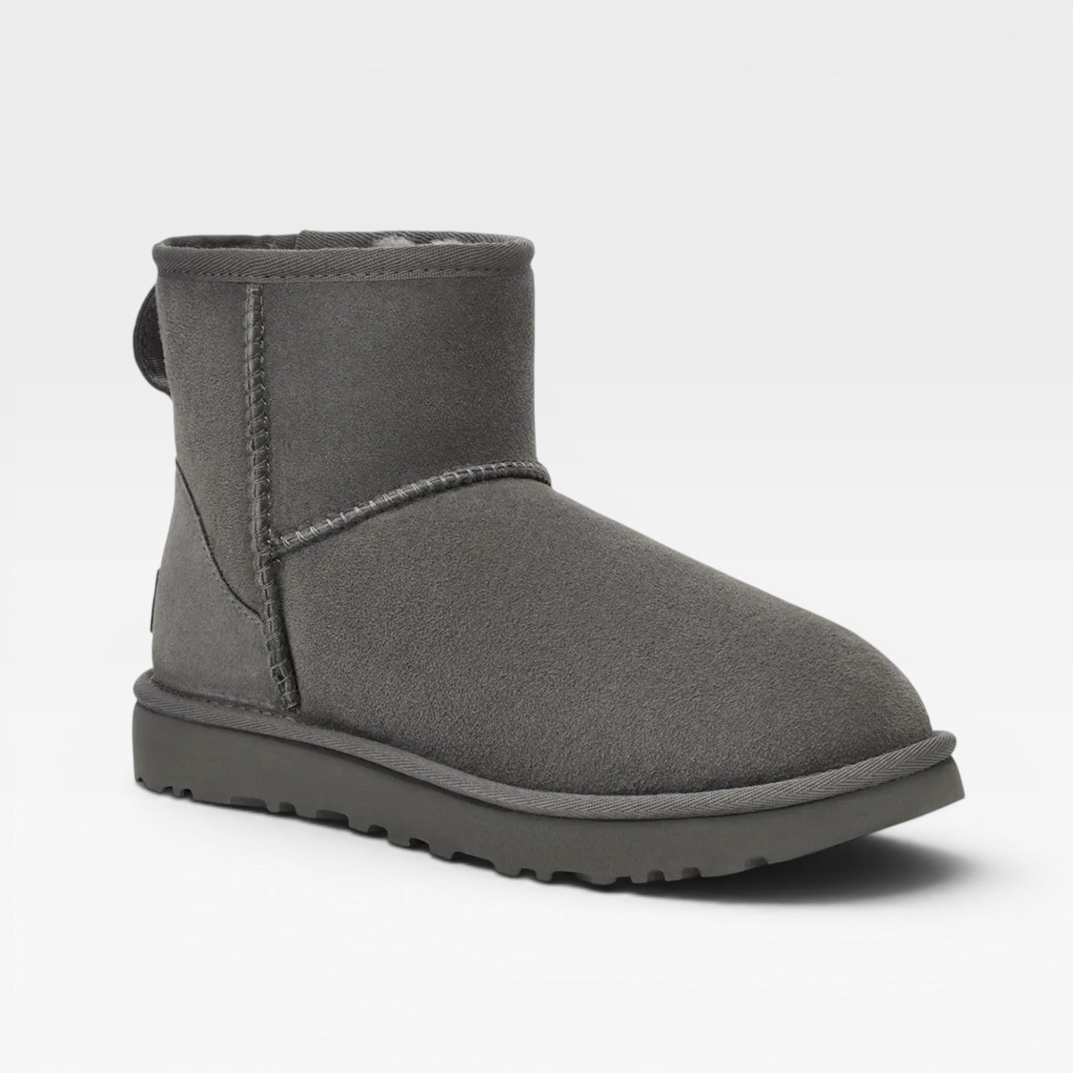 Cowhide Suede Mini Boots, Sheepskin Lined Ankle Fit